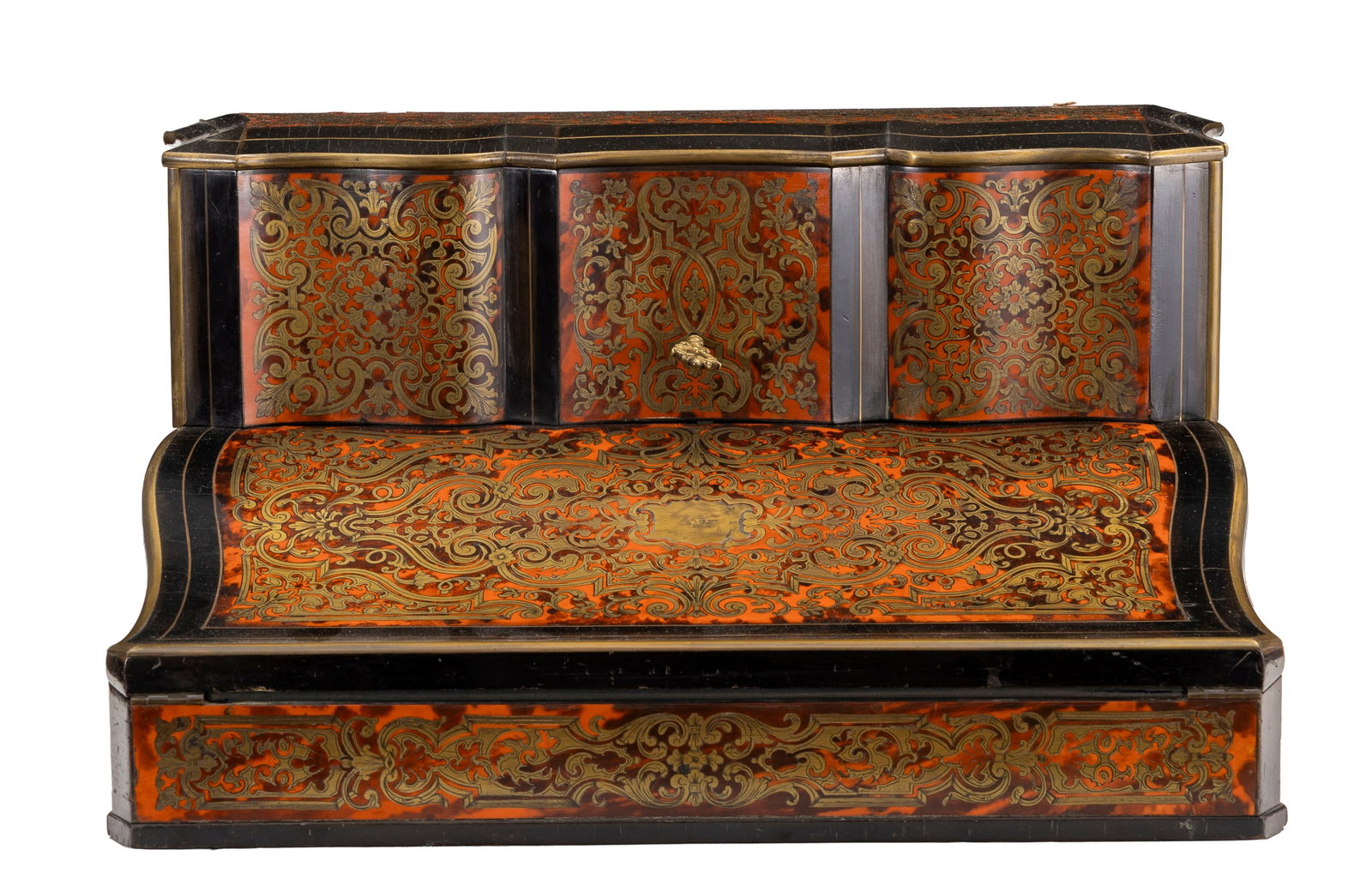 Ecritoire d'époque Napoléon III par la maison Tahan, Paris, en bois noirci et marqueterie  - 2