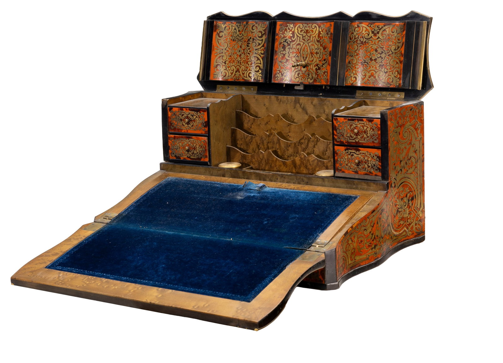 Ecritoire d'époque Napoléon III par la maison Tahan, Paris, en bois noirci et marqueterie  - 3