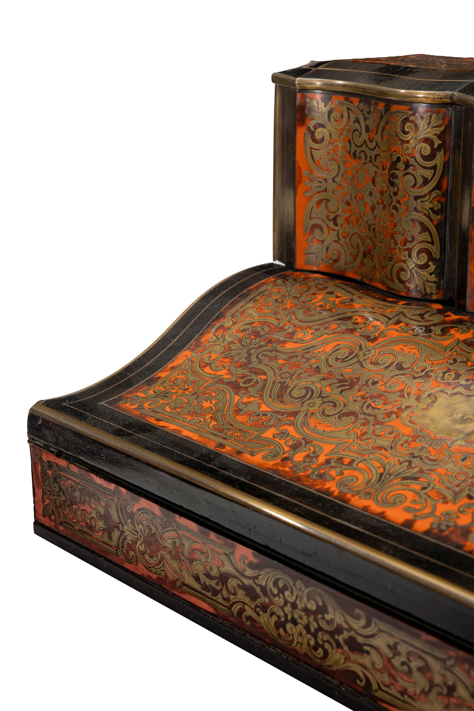 Ecritoire d'époque Napoléon III par la maison Tahan, Paris, en bois noirci et marqueterie  - 4