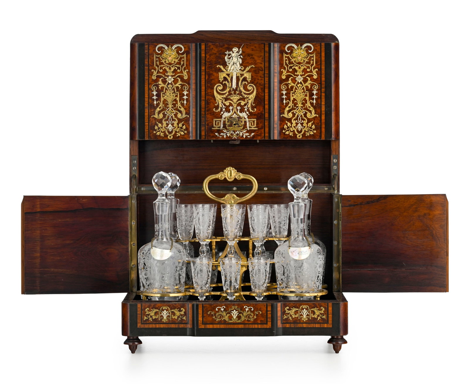 Cave à liqueur d'époque Napoléon III, par R. Guyot à Paris, vers 1870, coffret e - 2