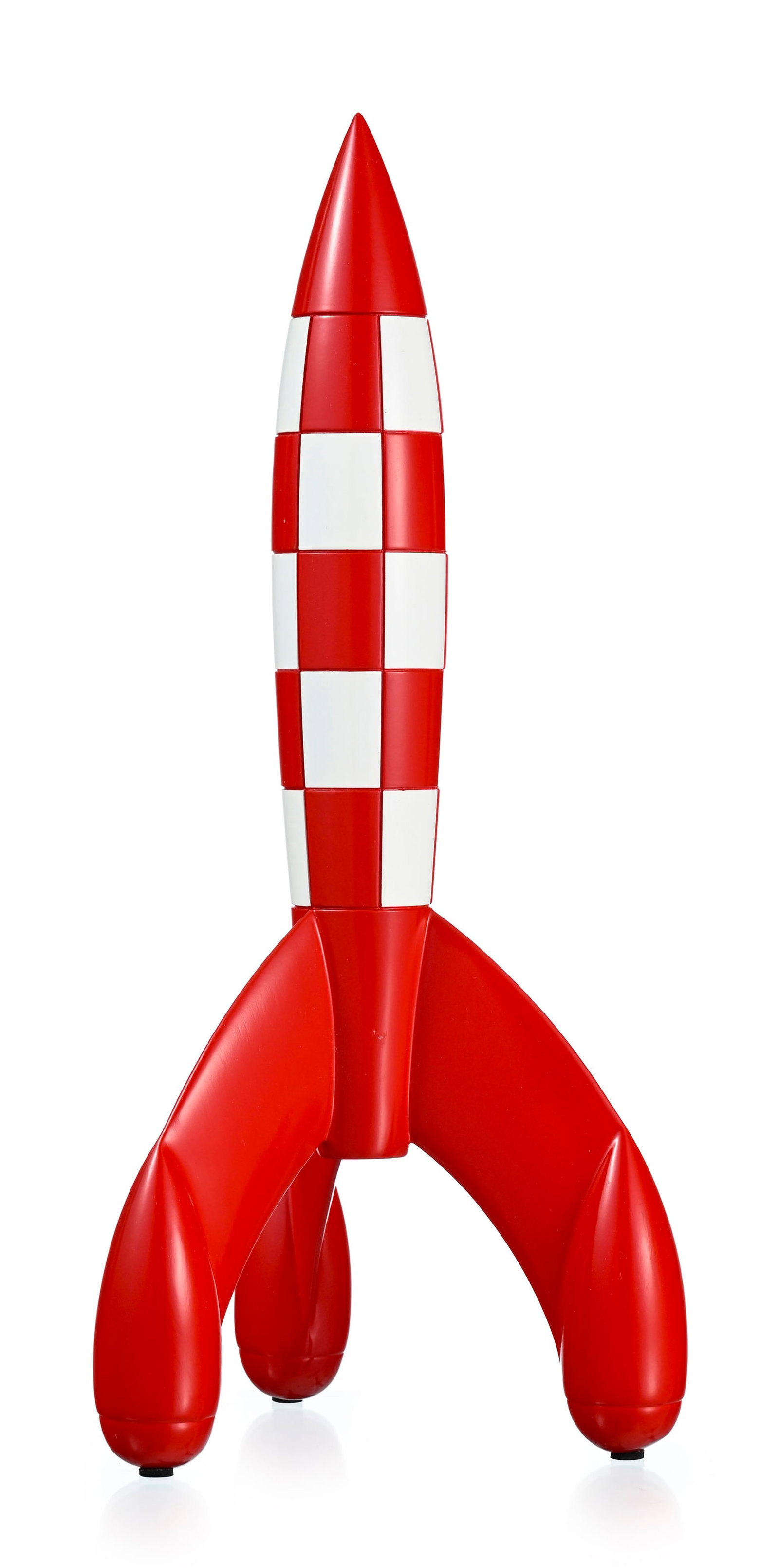 Tintin, "Fusée lunaire", par Hergé/Moulinsart, figurine en résine polychrome, 2016, h: Tintin, "Fusée lunaire", par Hergé/Moulinsart, figurine en résine polychrome, 2016, h. 29 cm Condition Sans boîte
