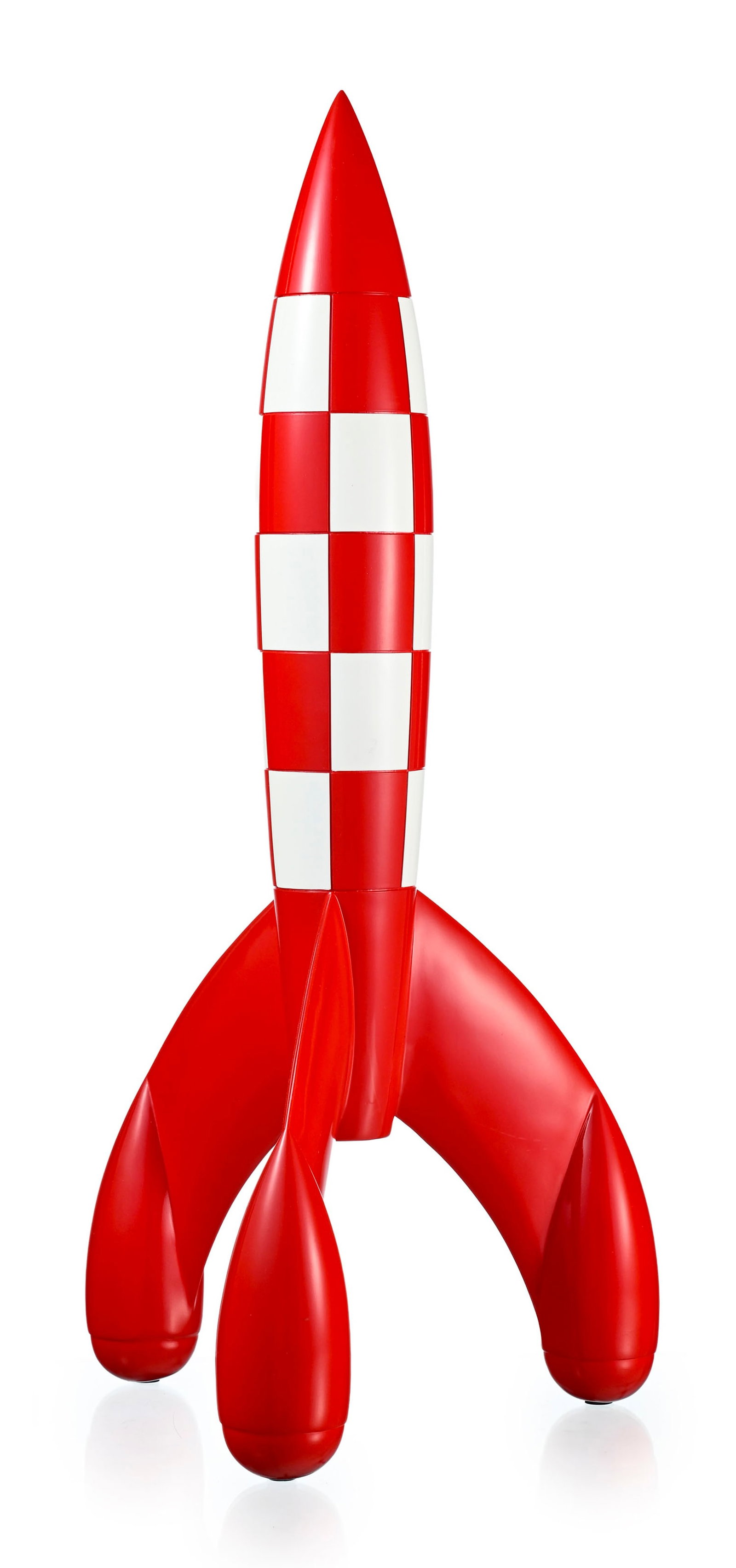 Tintin, "Fusée lunaire", par Hergé/Moulinsart, figurine en résine polychrome, 2018, h: Tintin, "Fusée lunaire", par Hergé/Moulinsart, figurine en résine polychrome, 2018, h. 59 cm Condition Sans boîte