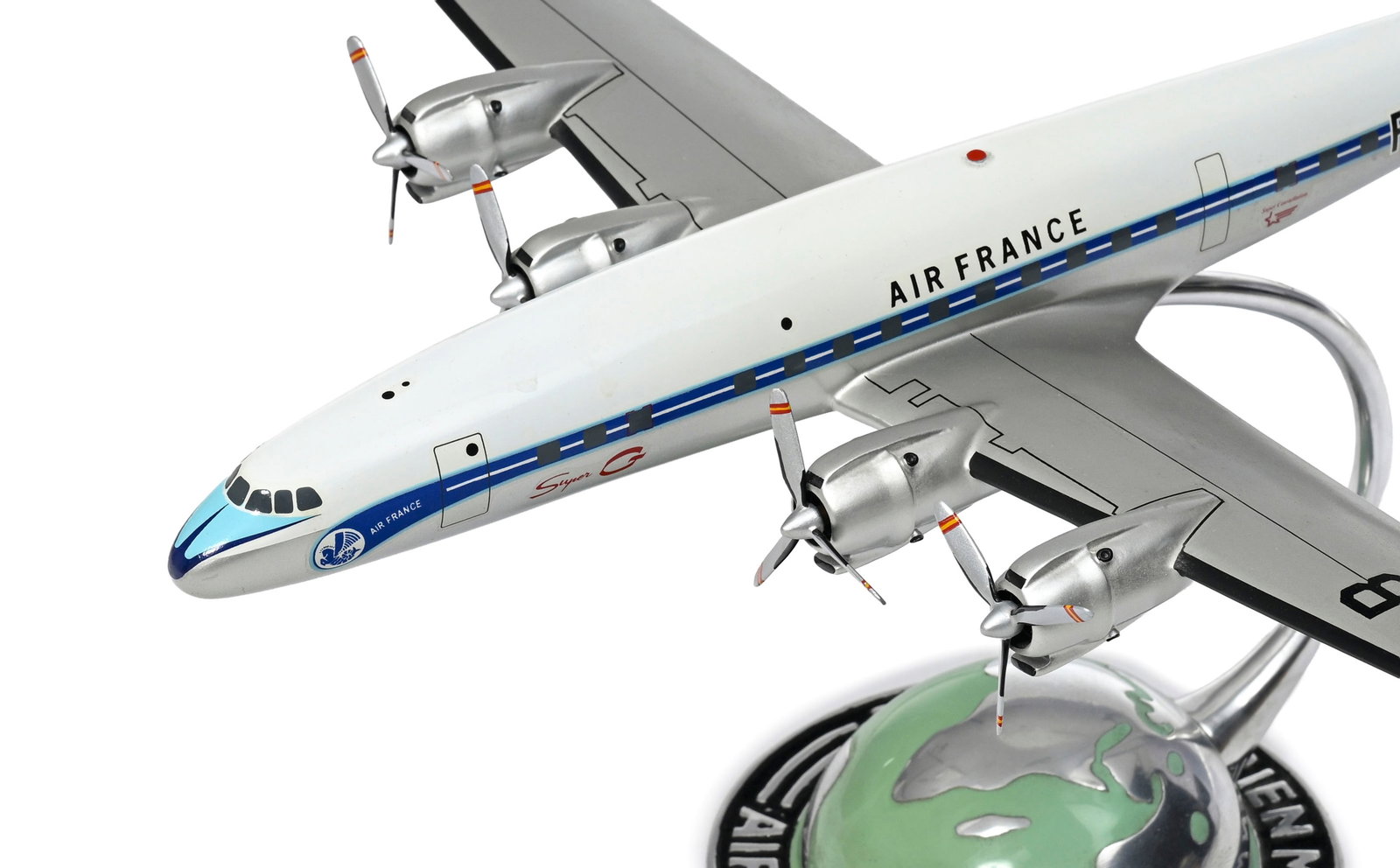 Air France, maquette d'agence (réédition) du Lockheed Super Constellation , en bois peint, - 3