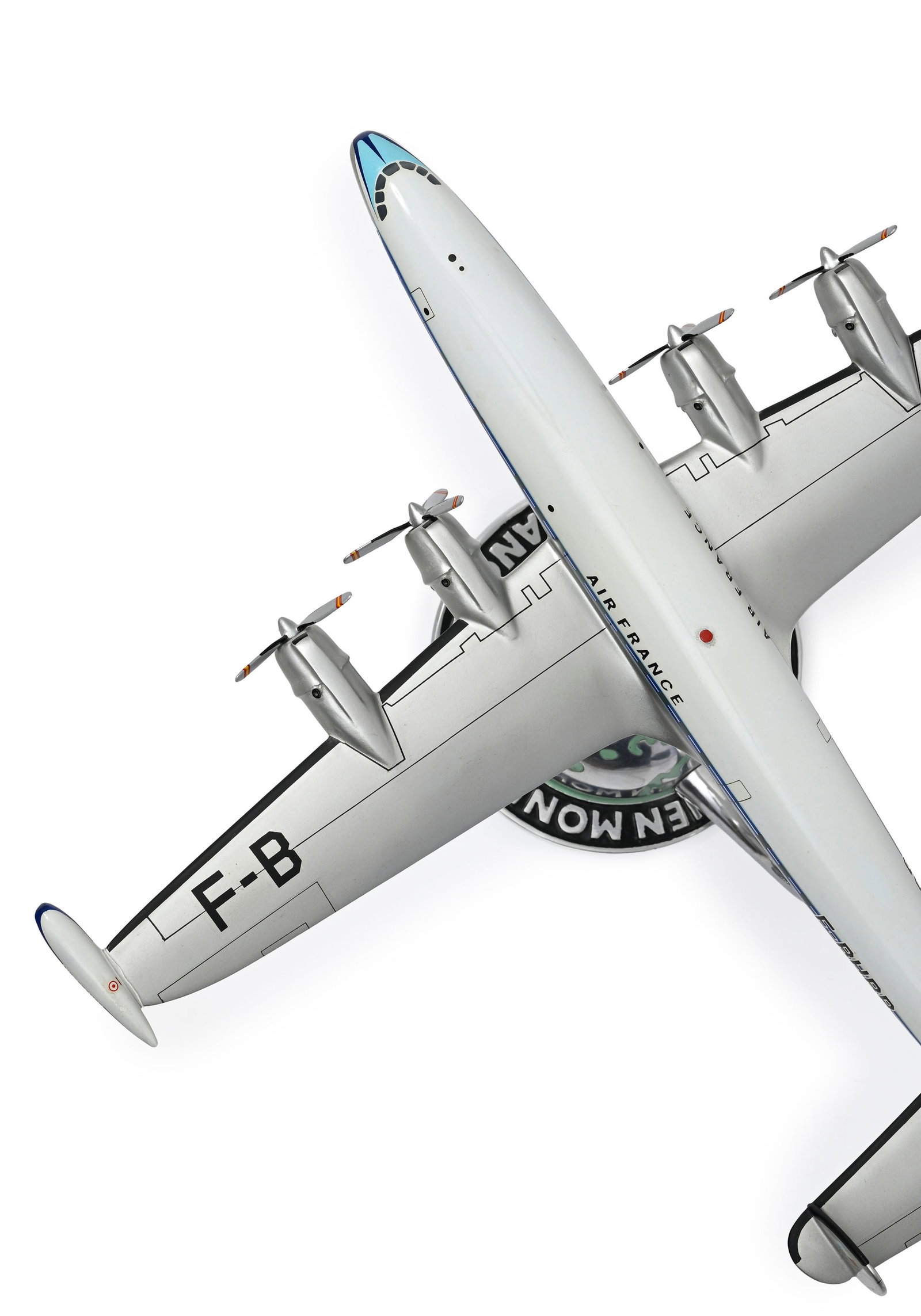 Air France, maquette d'agence (réédition) du Lockheed Super Constellation , en bois peint, - 4