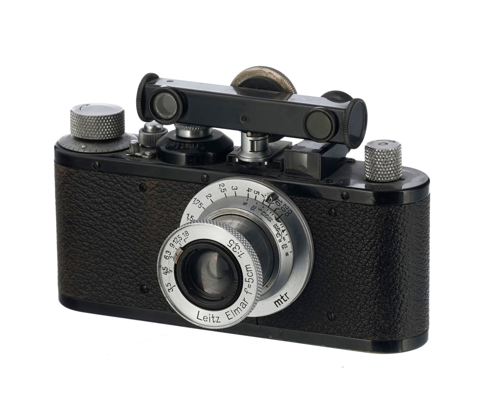 Leica et Leitz Wetzlar, Allemagne, modèle Standard noir de type E à objectif interchangeab: Leica et Leitz Wetzlar, Allemagne, modèle Standard noir de type E à objectif interchangeable, 1937, n° de série 253789, objectif Elmar