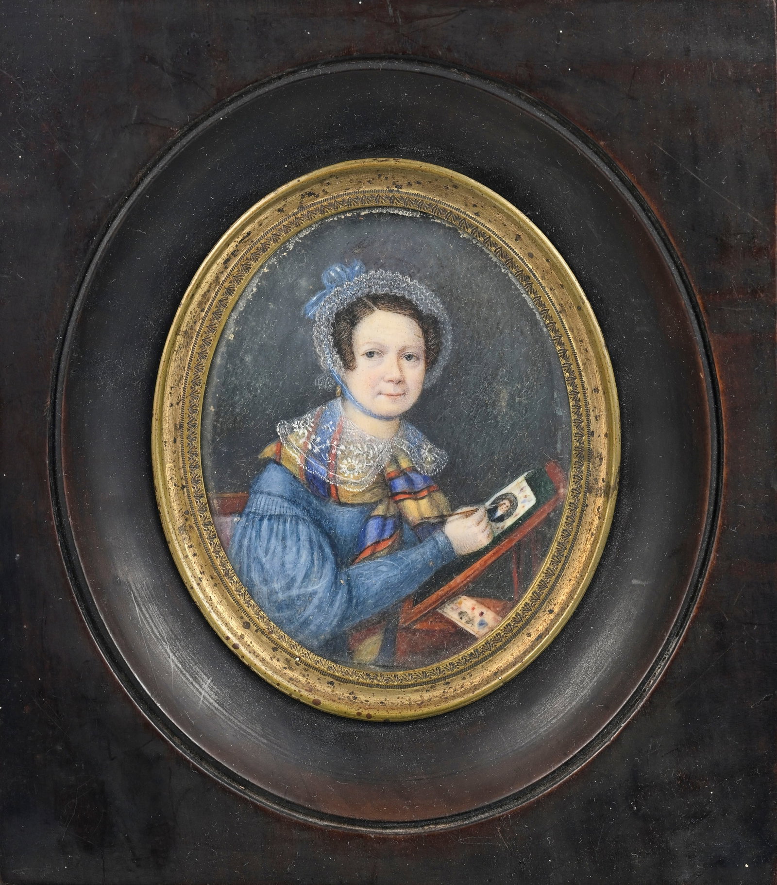 Ensemble de 5 portraits en miniature, France début XIXe s., peints sur ivoire, représentan - 4