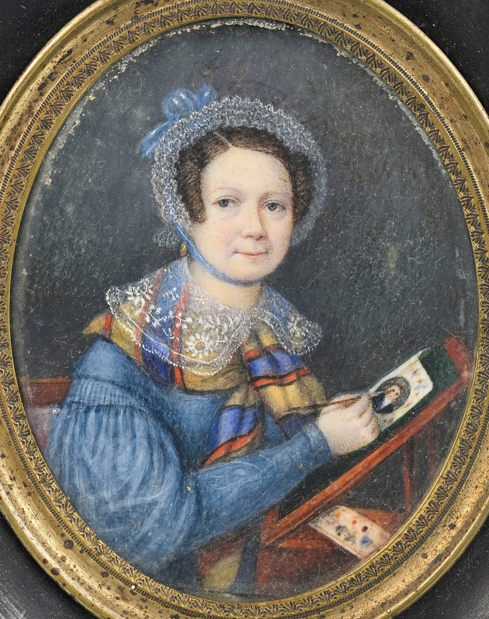 Ensemble de 5 portraits en miniature, France début XIXe s., peints sur ivoire, représentan - 8