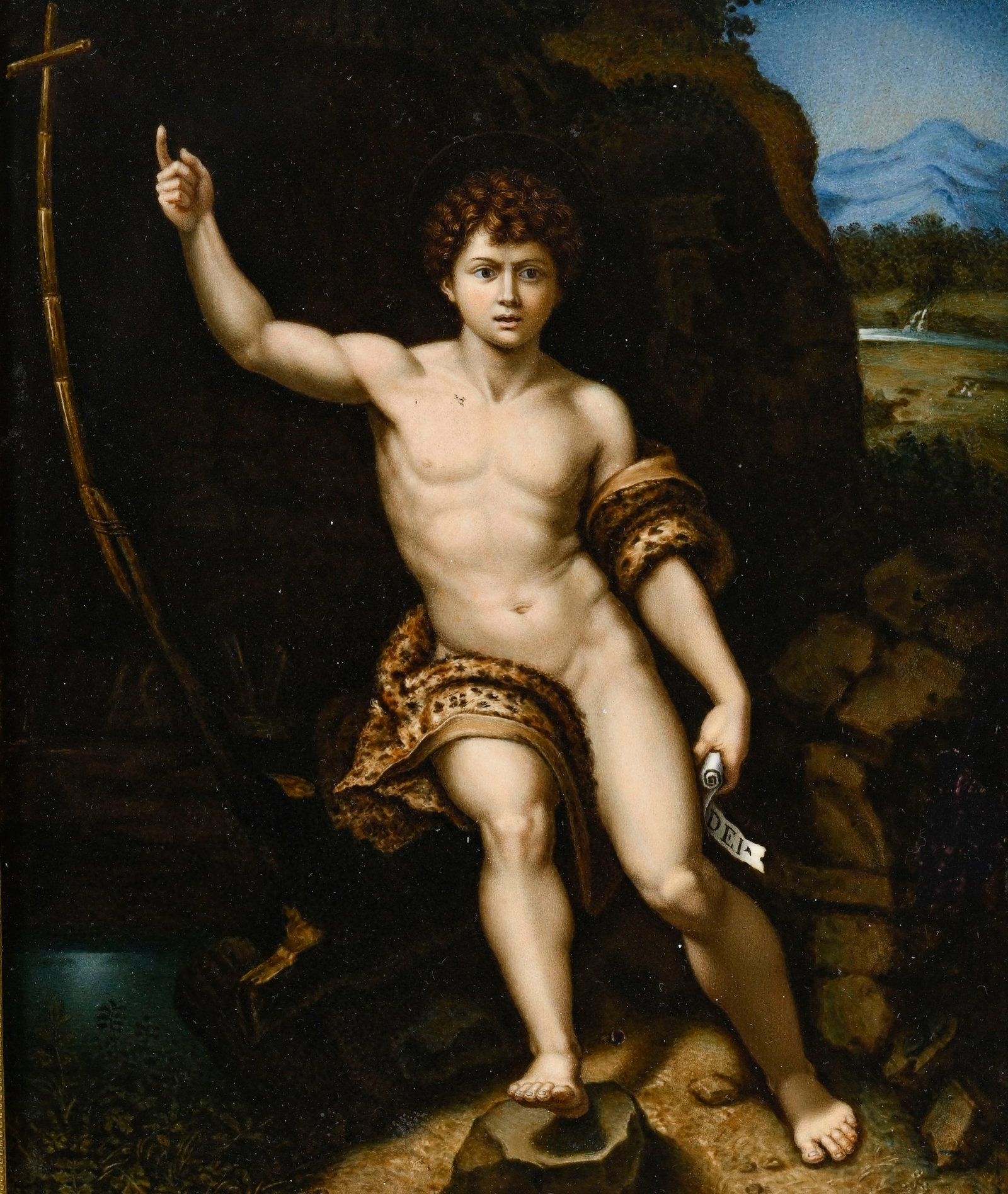 Saint Jean-Baptiste dans le désert, d’après Raphaël Sanzio, vers 1518, miniatur - 2