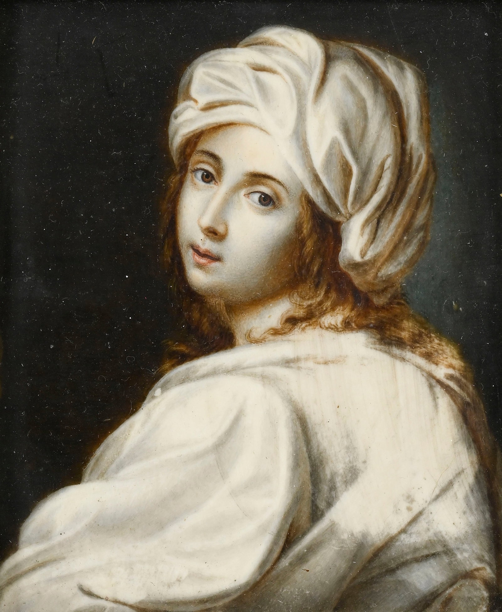 Béatrice Cenci, d’après Guido Reni, vers 1600, copie en miniature sur ivoire, XIXe s - 2