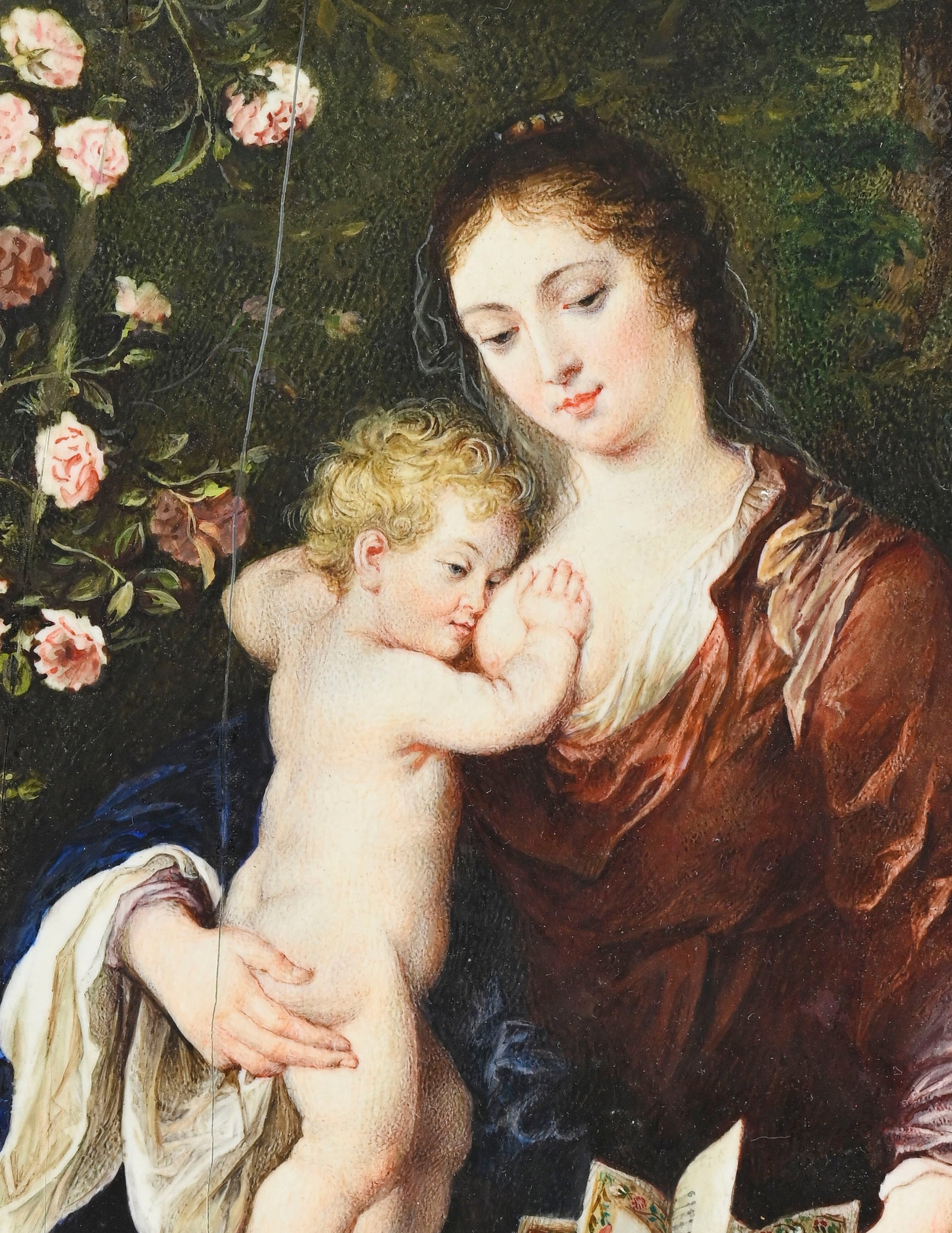 Vierge à l’Enfant, d’après Peter Paul Rubens, vers 1625, copie en miniature pe - 3