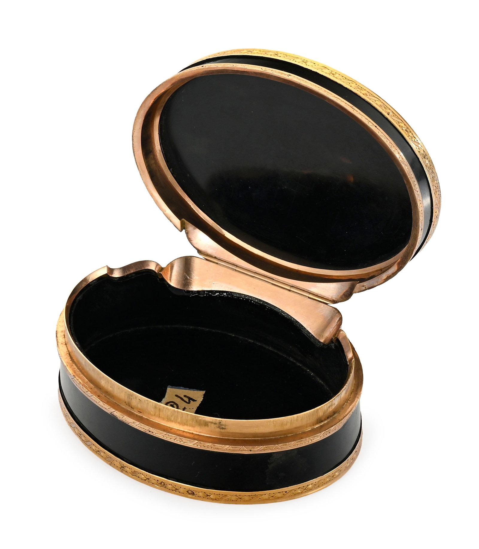 Boîte ovale en écaille et or, France XVIIIe s., le couvercle centré d'une miniature d - 4