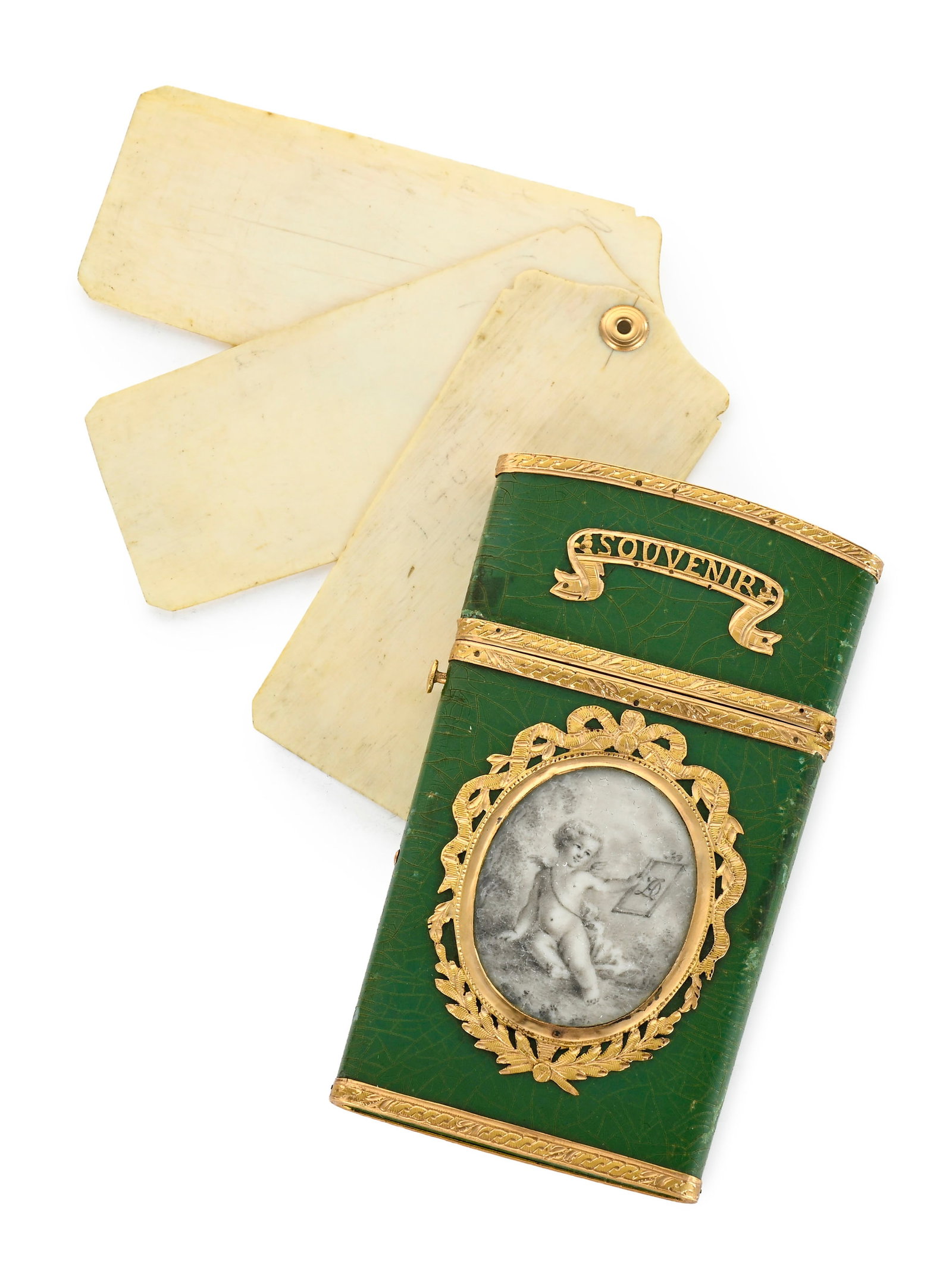 Ensemble de trois étuis à carnets de bal “Souvenir”, fin XVIIIe-début XIX - 2