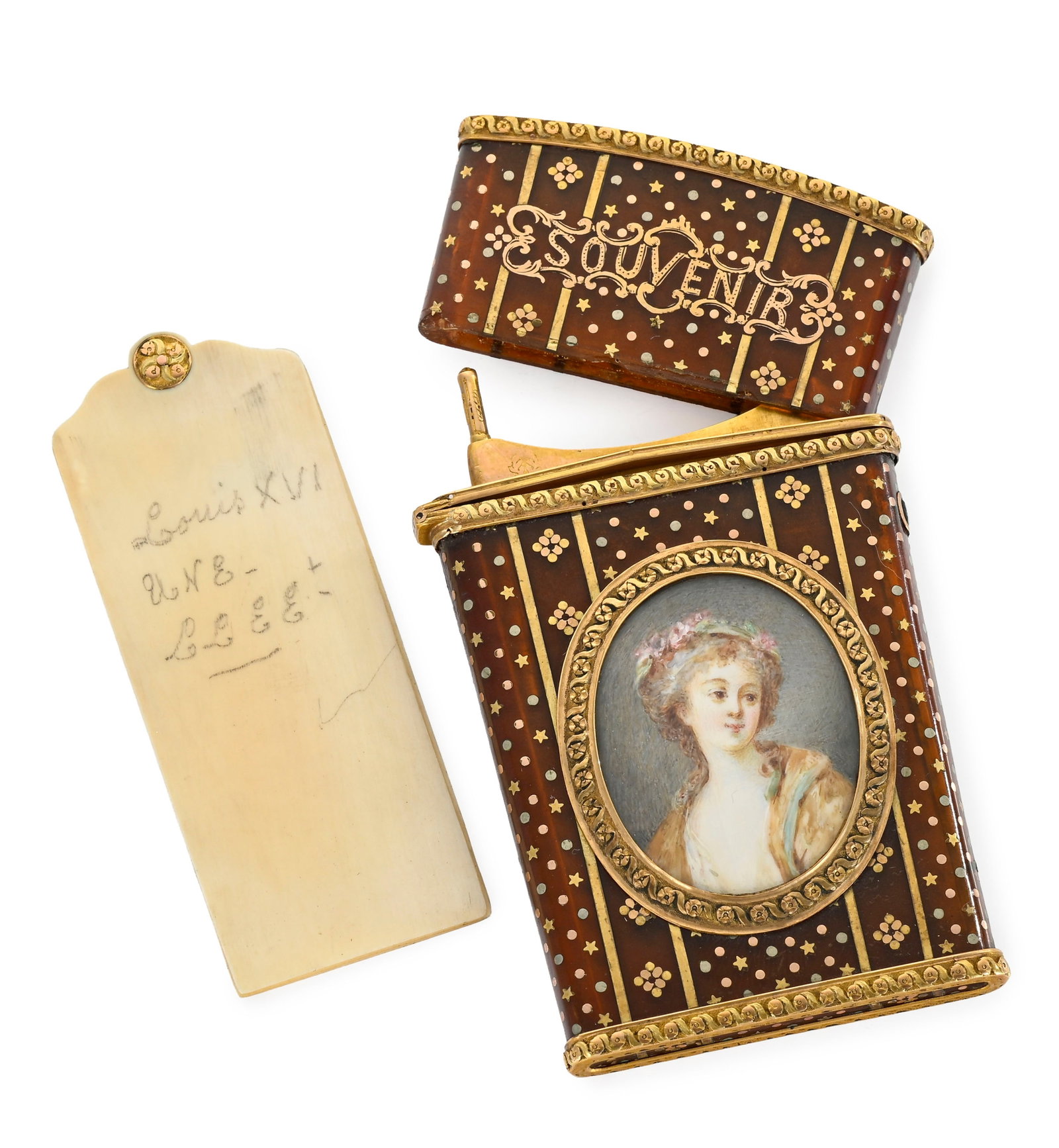 Ensemble de trois étuis à carnets de bal “Souvenir”, fin XVIIIe-début XIX - 3