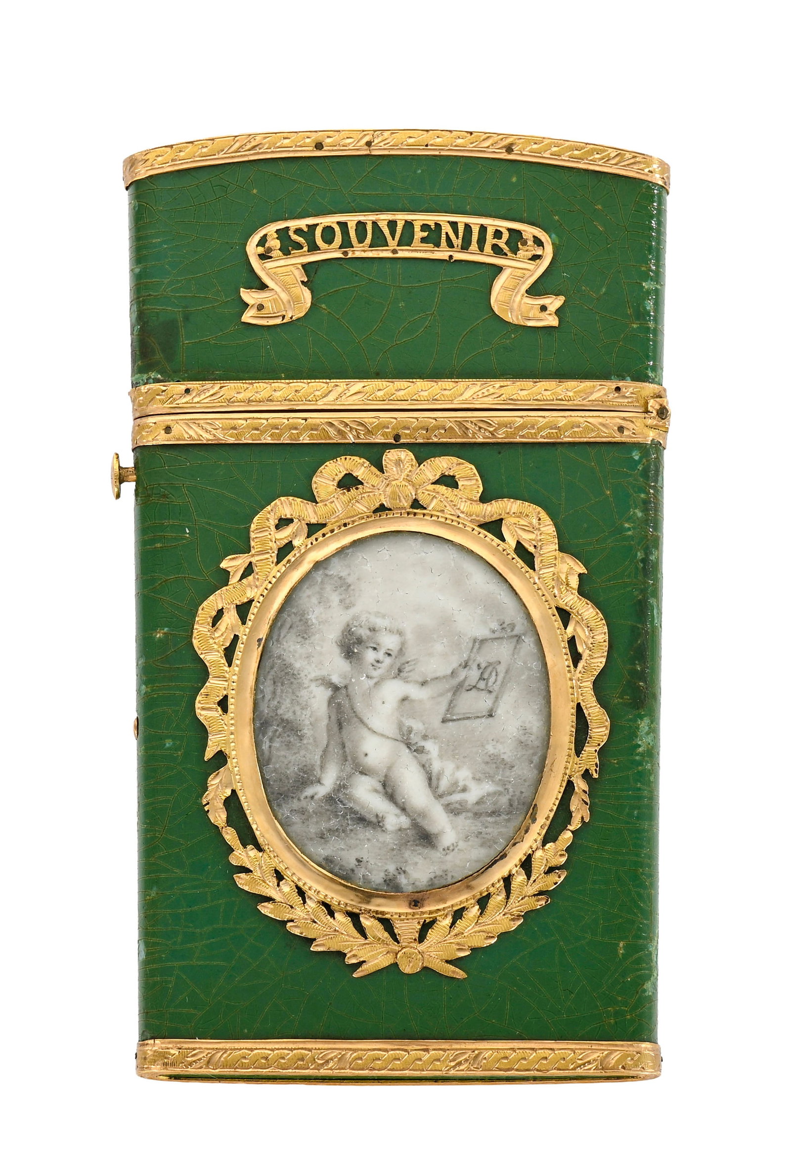 Ensemble de trois étuis à carnets de bal “Souvenir”, fin XVIIIe-début XIX - 5