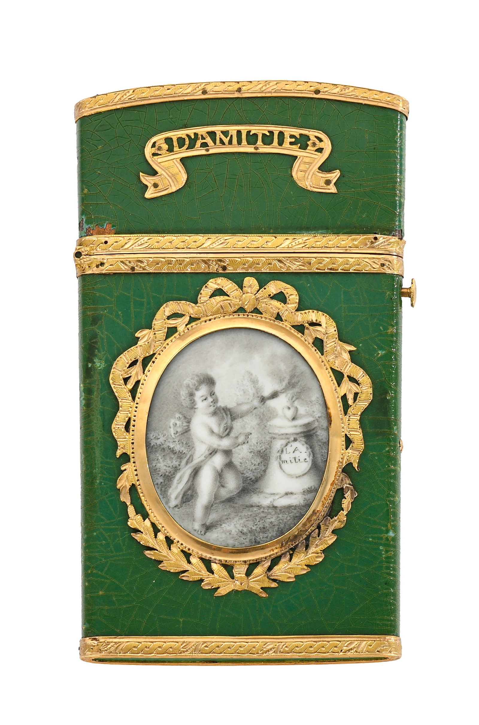Ensemble de trois étuis à carnets de bal “Souvenir”, fin XVIIIe-début XIX - 6