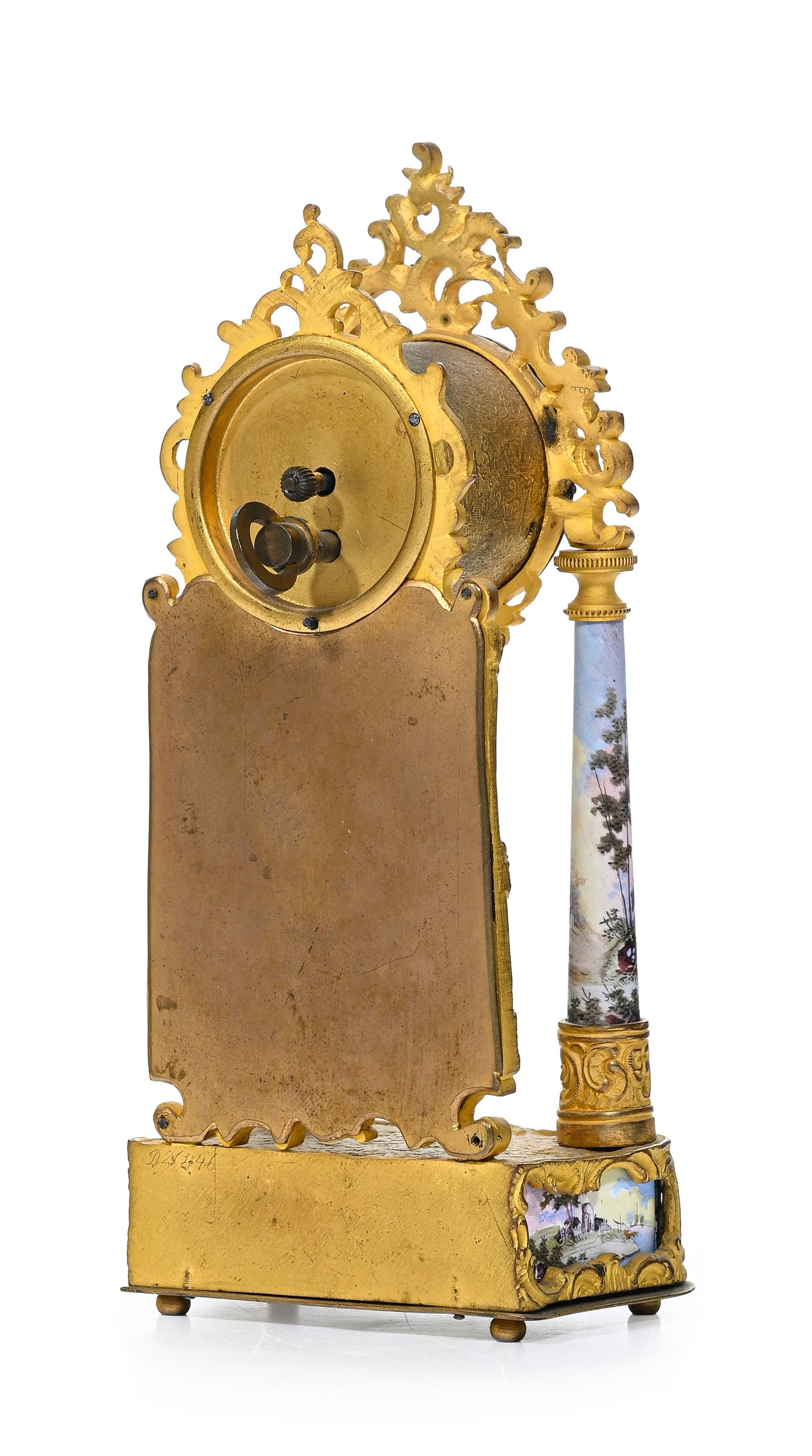 Petite pendulette en émail de Vienne, Autriche fin XIXe s., h. 14 cm Provenance : Famille Schl - 3