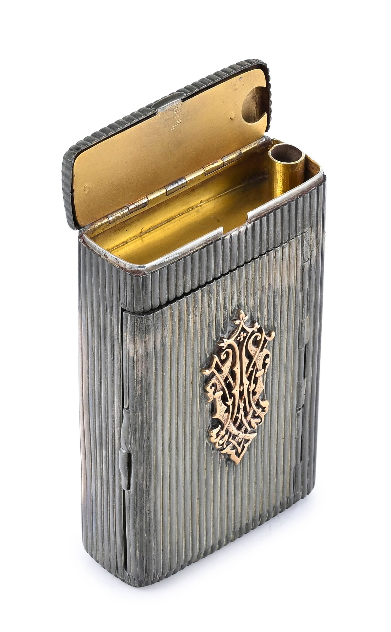 Étui à cigarettes en argent cannelé, Saint-Pétersbourg, vers 1890, Mikhail Isako - 4