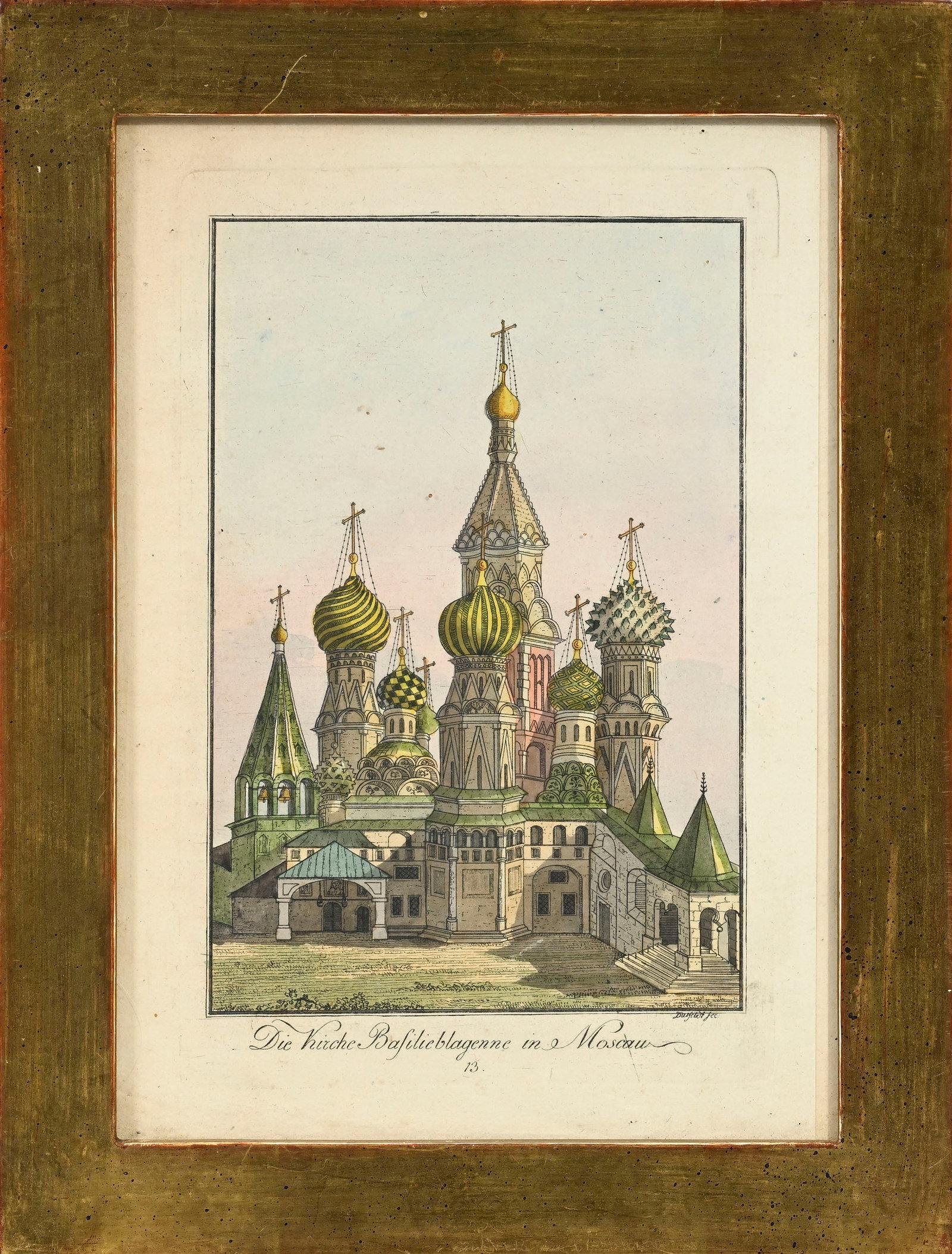 Friedrich Durfedlt (1765-1827), 14 gravures rehaussées à l'aquarelle de monuments et de vi - 7