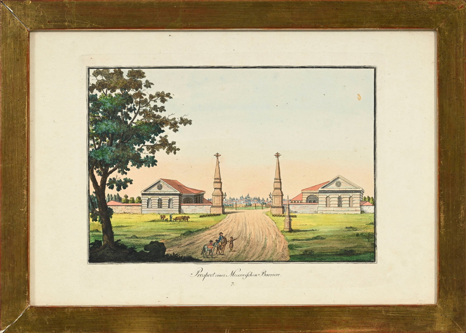 Friedrich Durfedlt (1765-1827), 14 gravures rehaussées à l'aquarelle de monuments et de vi - 9
