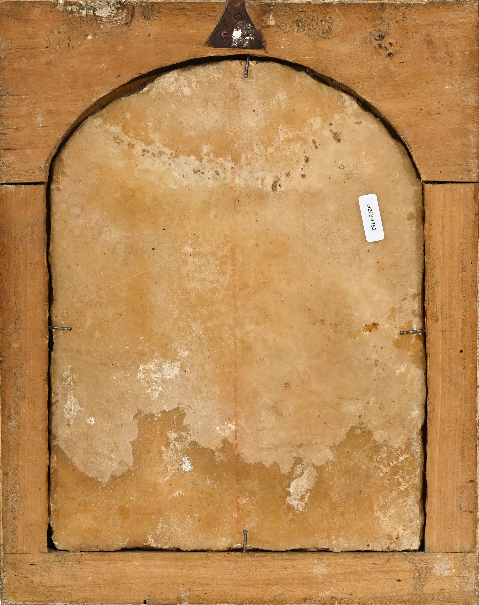 Veneration de la Vierge, huile sur albâtre en forme d'arche, école italienne, fin XVIIe s. - 3