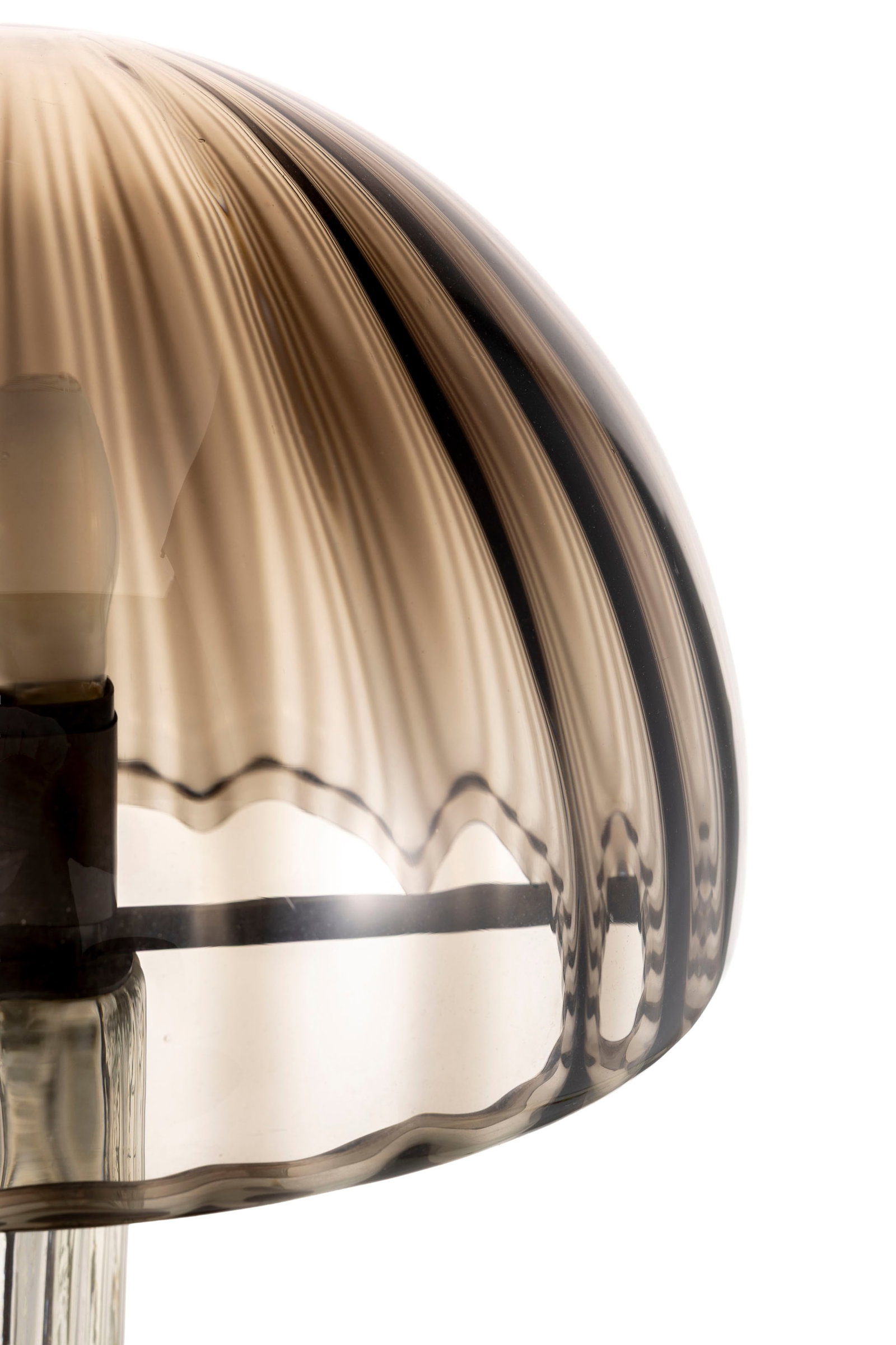 Lampe de salon Cordonata 835 pour Venini, Italie, circa 1976, en verre transparent et fumé, bas - 2