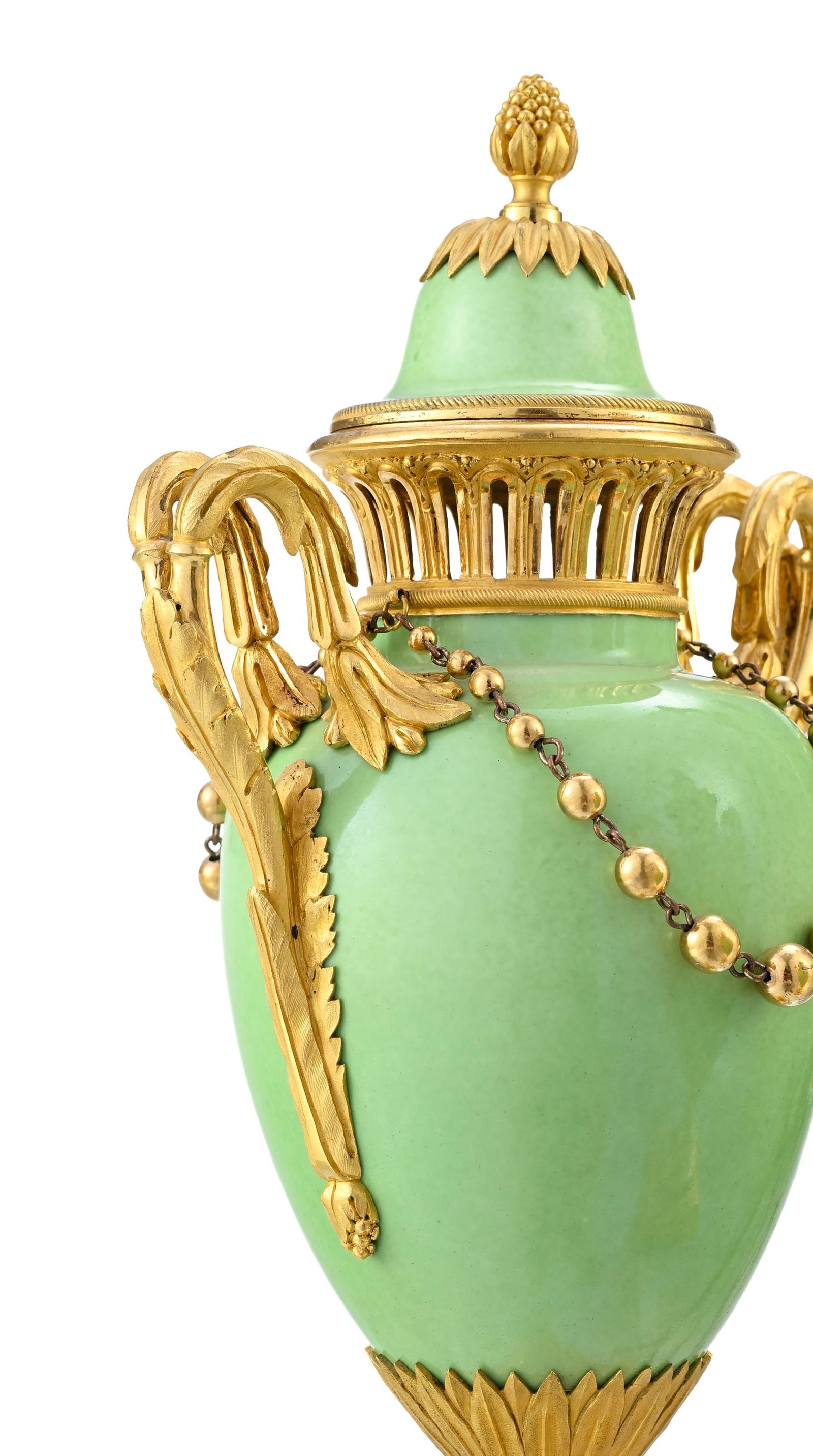 Paire de vases pot-pourri d'époque Louis XVI, en porcelaine de Locré à glaçure v - 7