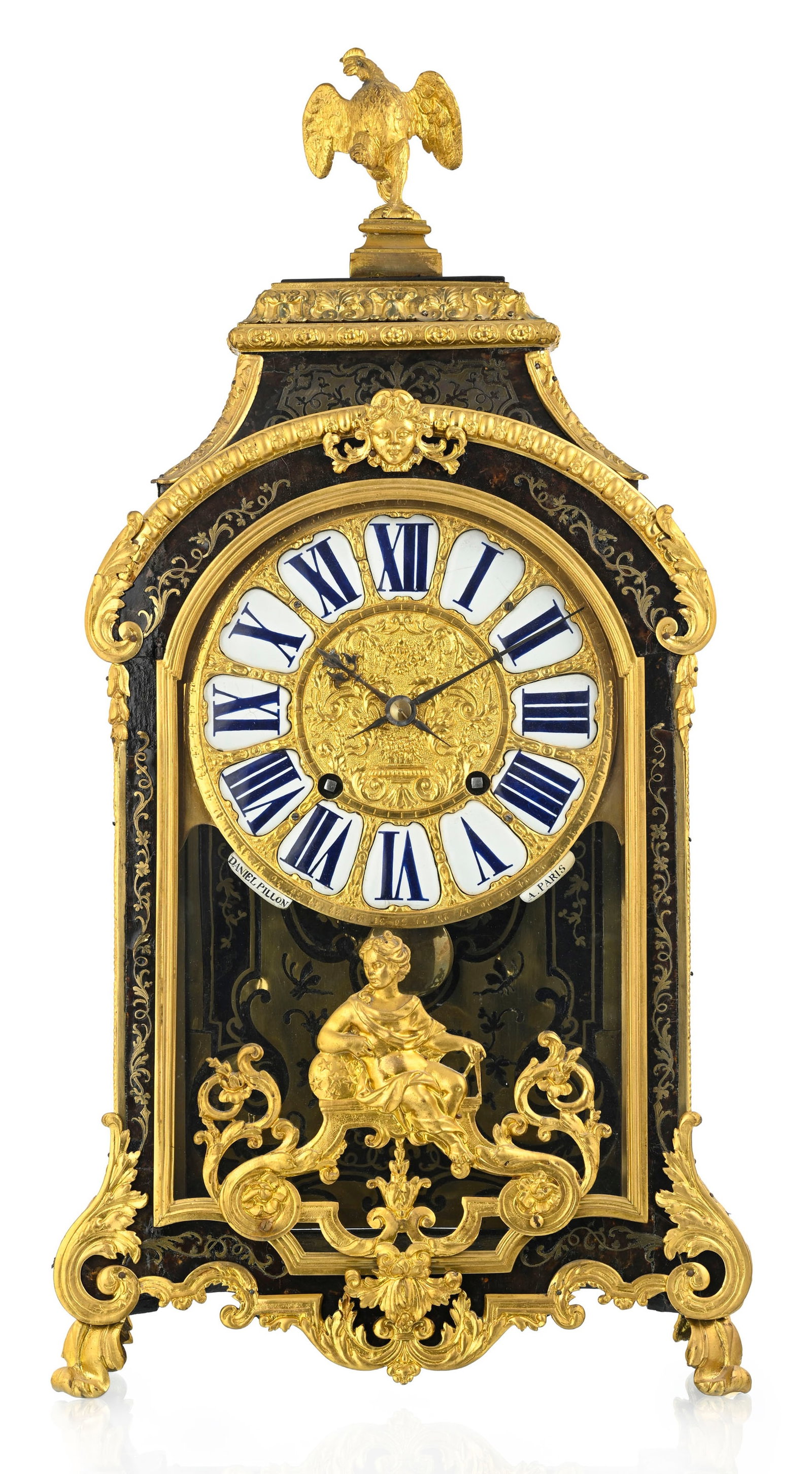 Cartel d'applique d'époque Régence, en marqueterie Boulle d'écaille de tortue et lait - 2