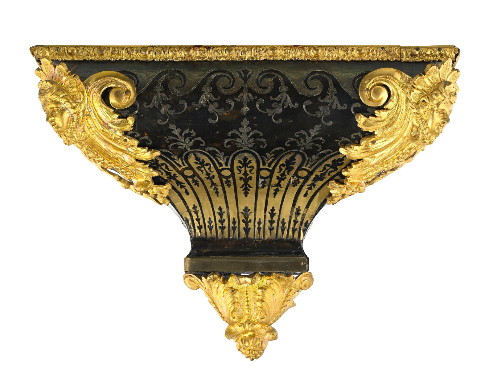 Cartel d'applique d'époque Régence, en marqueterie Boulle d'écaille de tortue et lait - 3