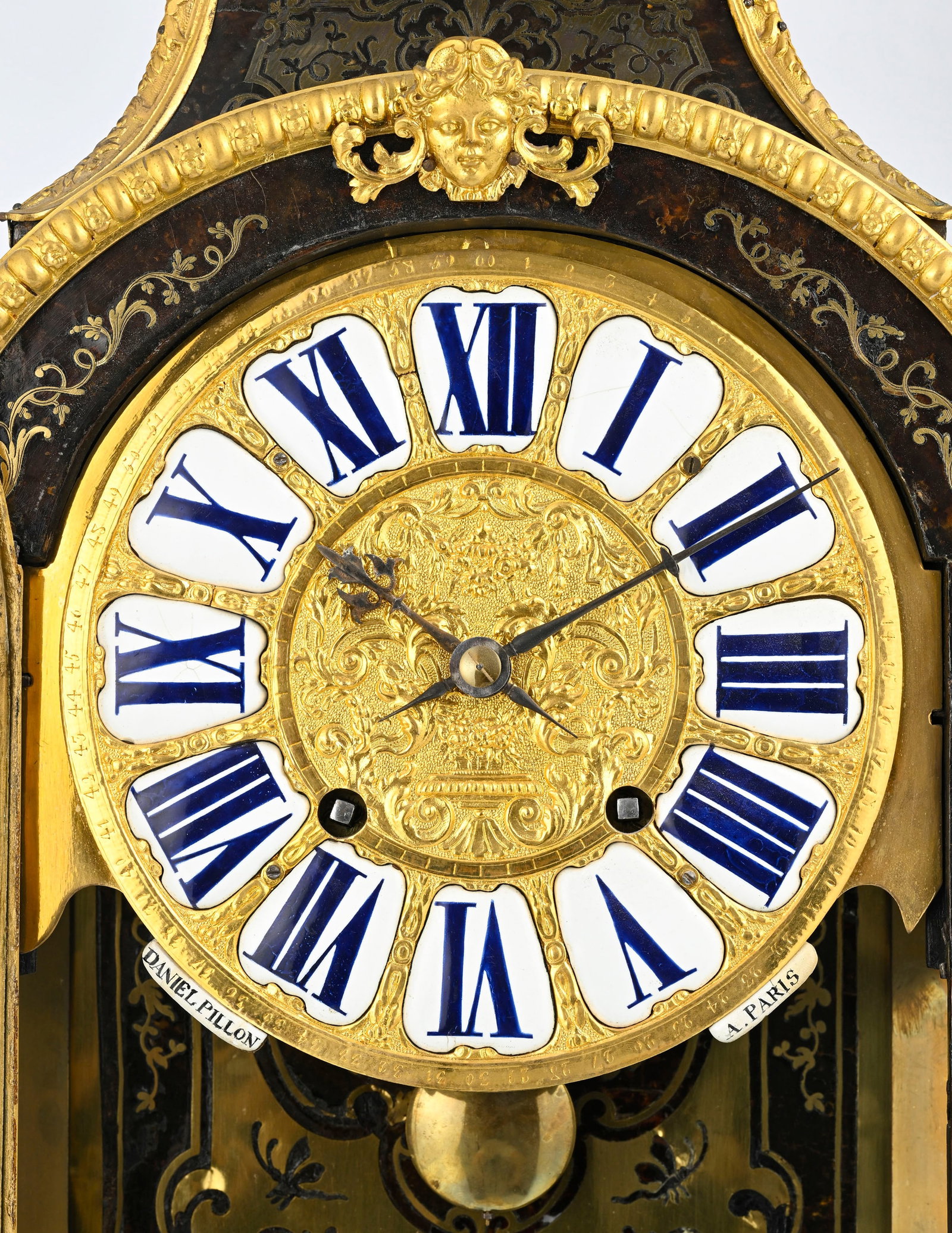 Cartel d'applique d'époque Régence, en marqueterie Boulle d'écaille de tortue et lait - 5