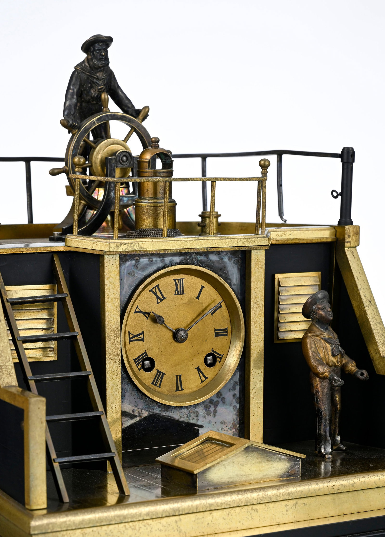Pendule attribuée à André Romain Guilmet (1827-1892), circa 1890, en bronze et laiton - 2