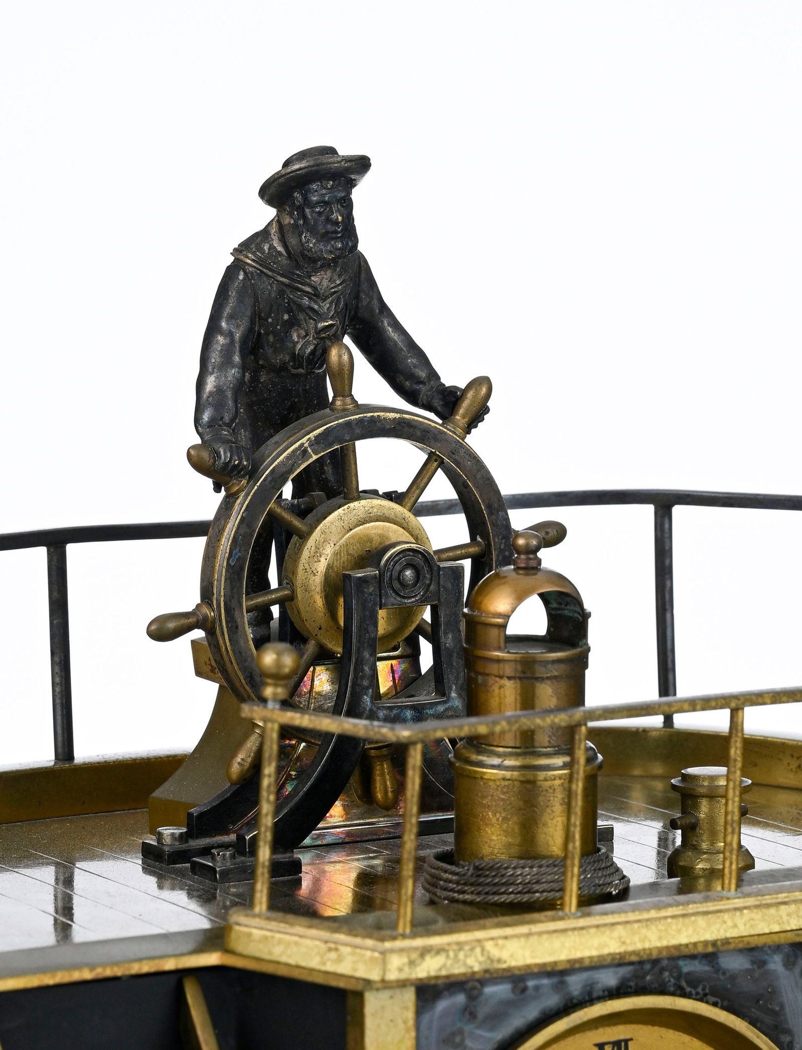 Pendule attribuée à André Romain Guilmet (1827-1892), circa 1890, en bronze et laiton - 3