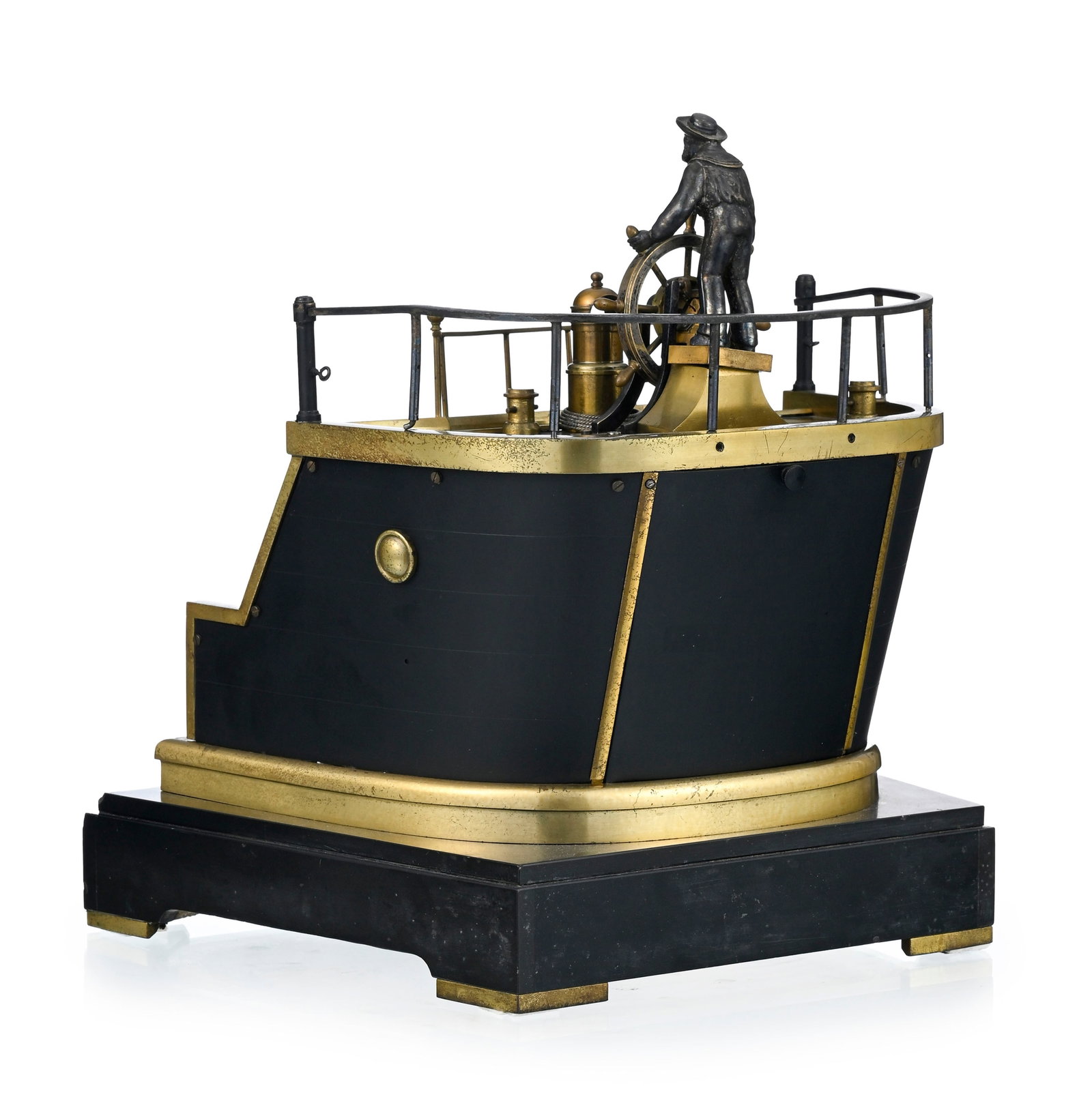 Pendule attribuée à André Romain Guilmet (1827-1892), circa 1890, en bronze et laiton - 4