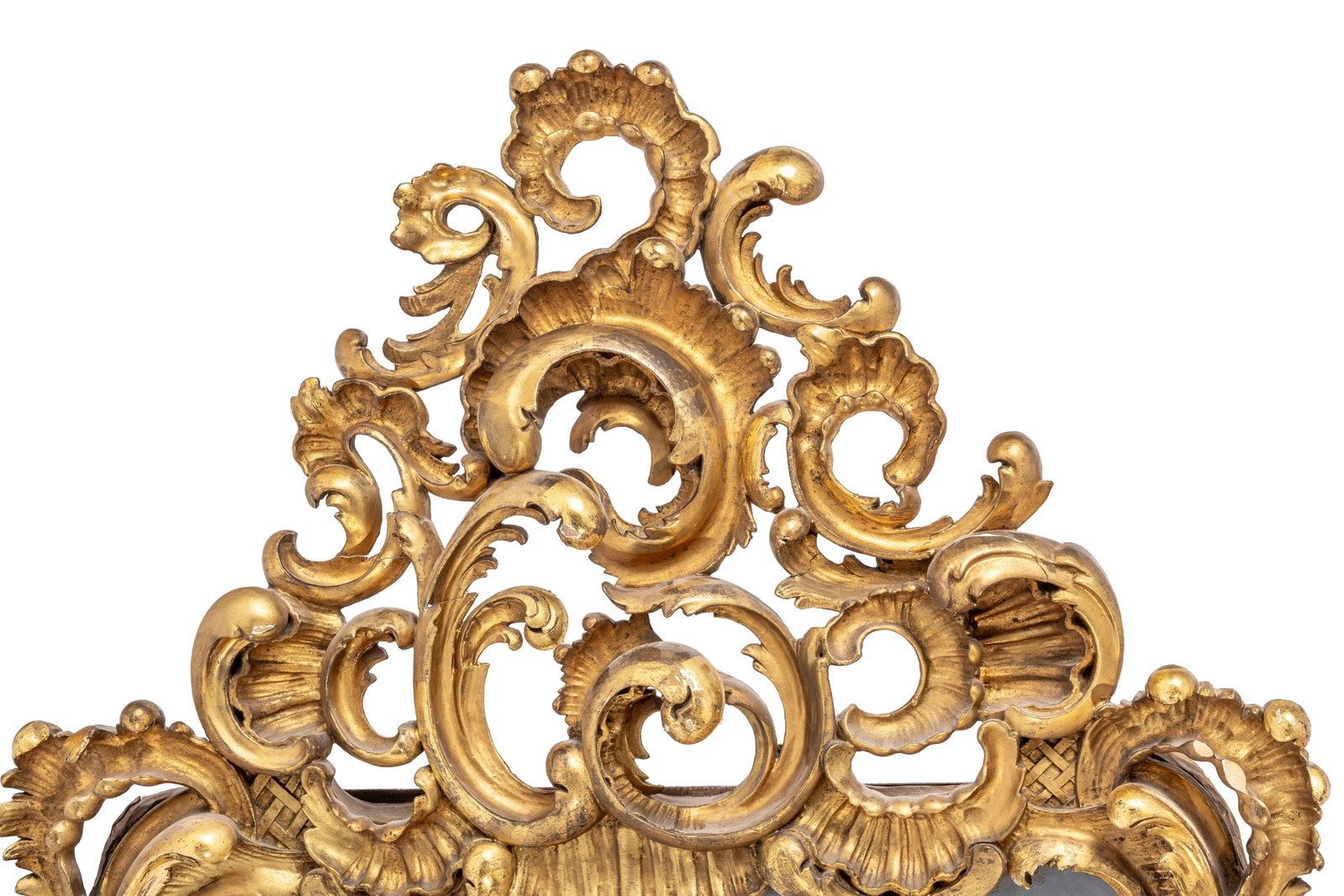 Miroir, Italie, XIXe s., en bois sculpté et ajouré à décor de rocailles et feuil - 2