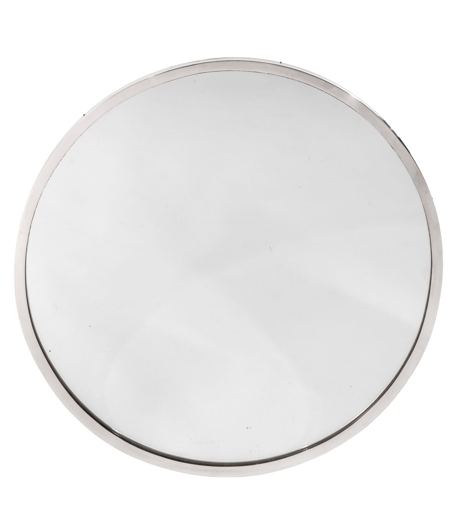 Miroir circulaire, milieu du XXe s., cerclage en métal chromé, diam. 79 cm: Miroir circulaire, milieu du XXe s., cerclage en métal chromé, diam. 79 cm Condition piqûres et rayures au cerclage