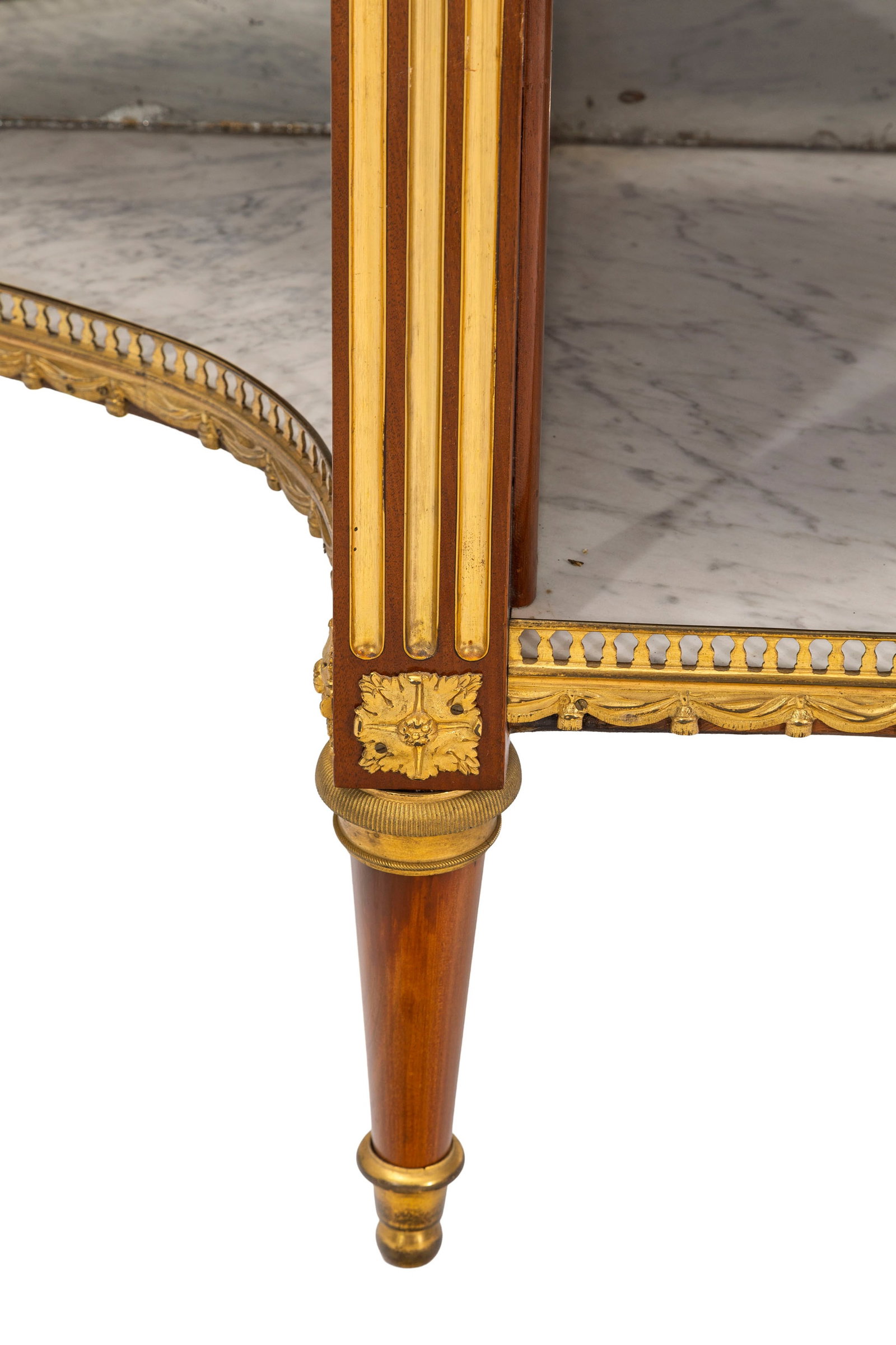 Desserte d'époque Louis XVI estampillée P.GARNIER, en acajou et placage d'acajou, un tiroi - 7