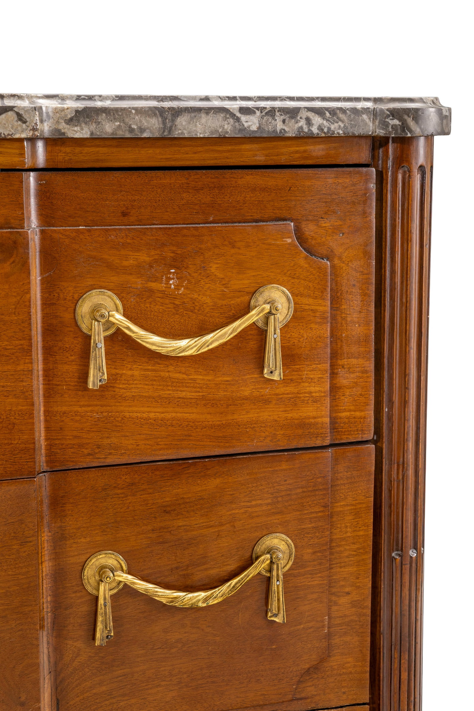 Commode d'époque Louis XVI estampillée E.AVRIL et JME, en placage d'acajou, façade &# - 2