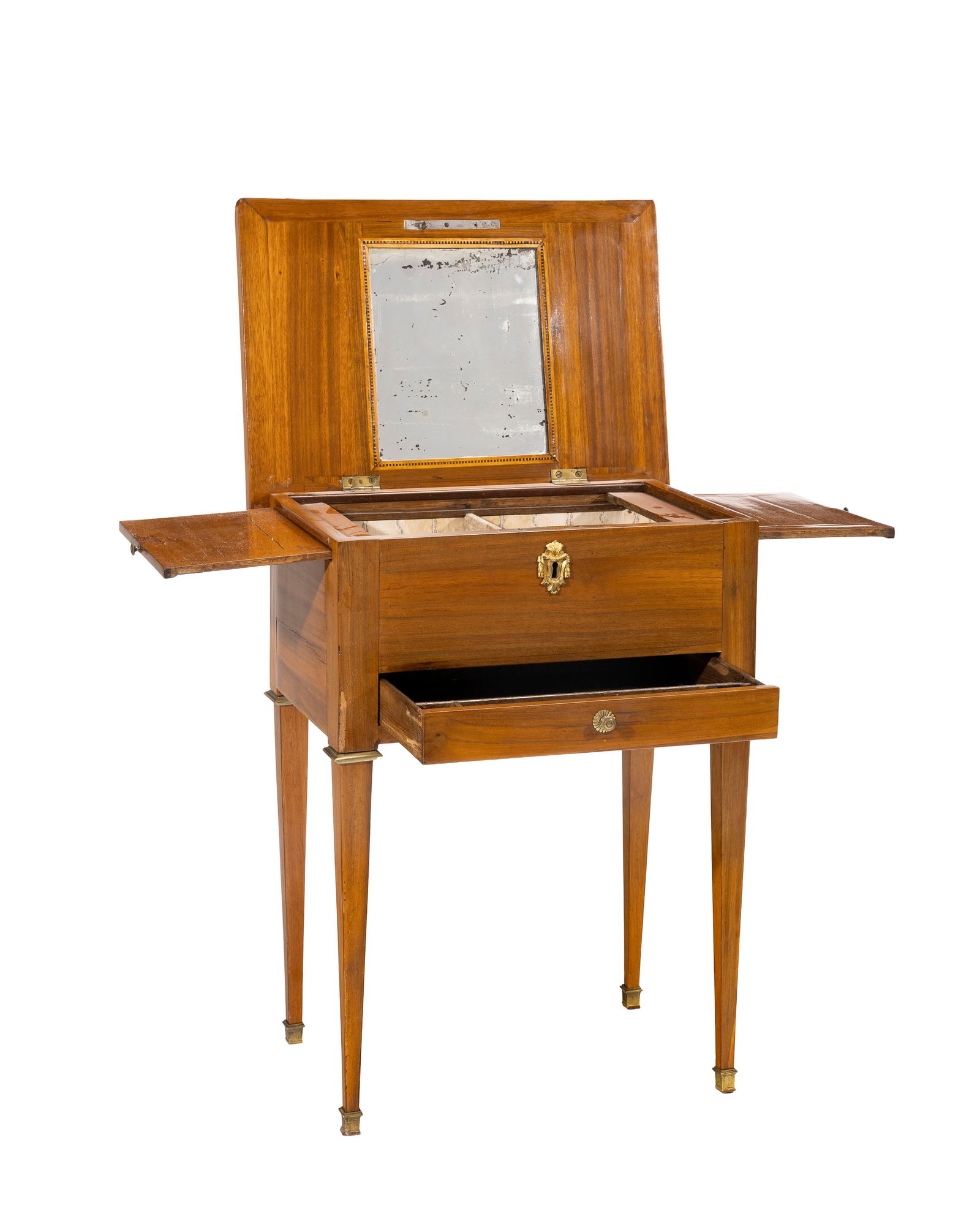 Table de salon d'époque Louis XVI estampillée M.OHNEBERG, en placage d'acajou, ouvrant un  - 2