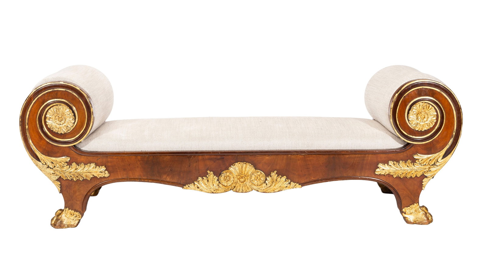 Sofa de style Regency, début XXe s., en placage d'acajou et bois doré à décor de (1 of 3)