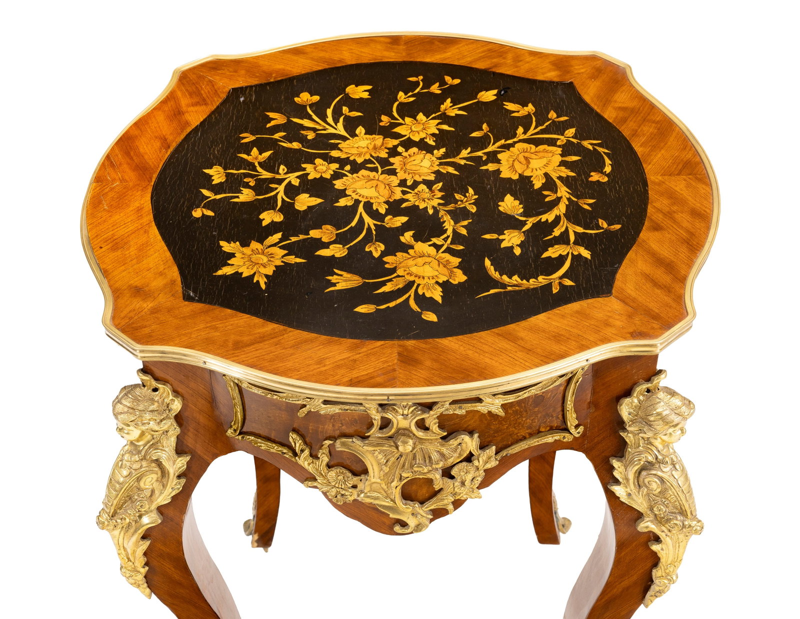 Guéridon de style Napoléon III, XXe s., en placage de bois de rose et bois teinté  - 2