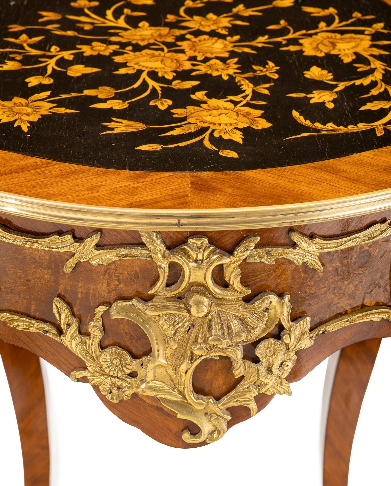 Guéridon de style Napoléon III, XXe s., en placage de bois de rose et bois teinté  - 3
