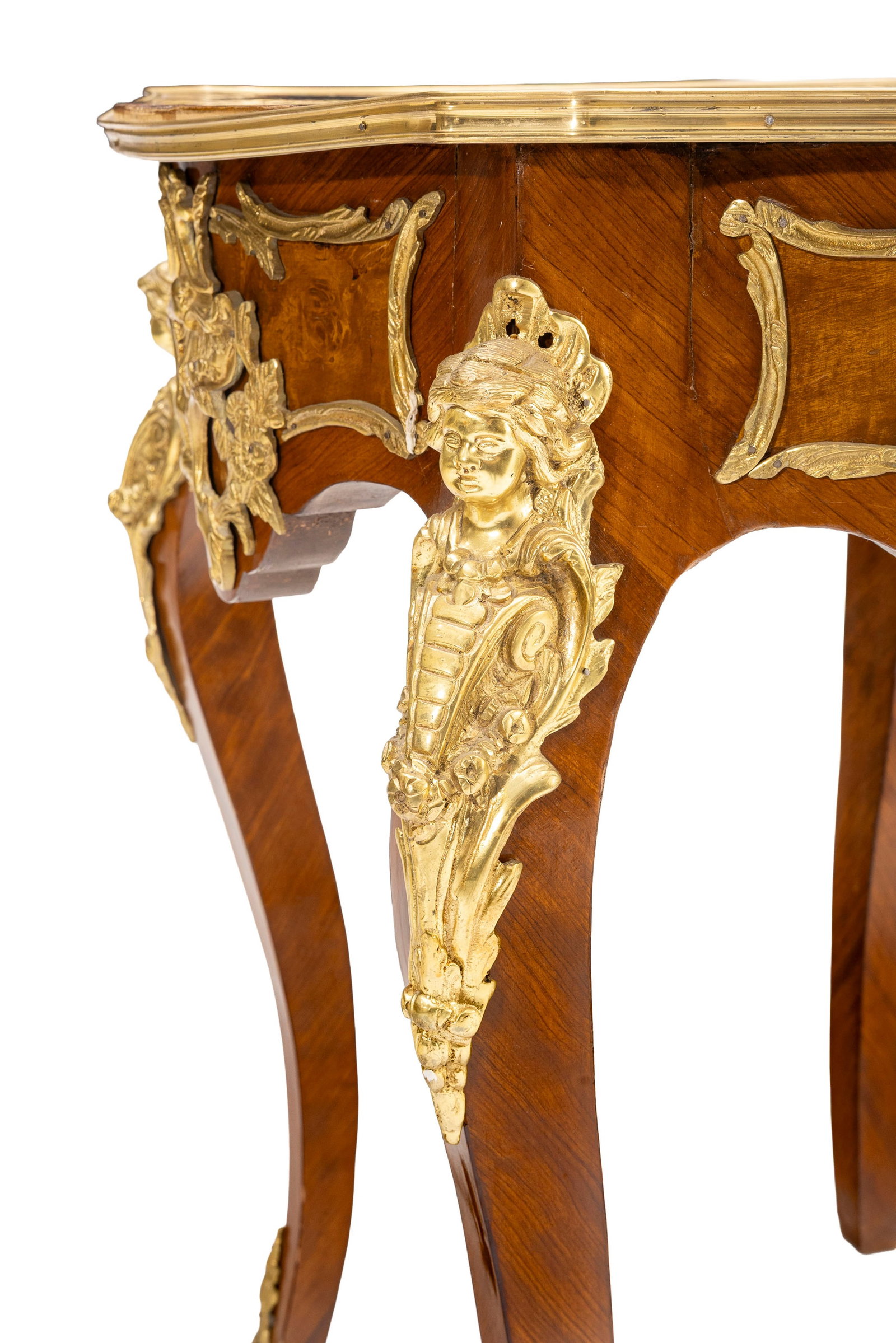 Guéridon de style Napoléon III, XXe s., en placage de bois de rose et bois teinté  - 4