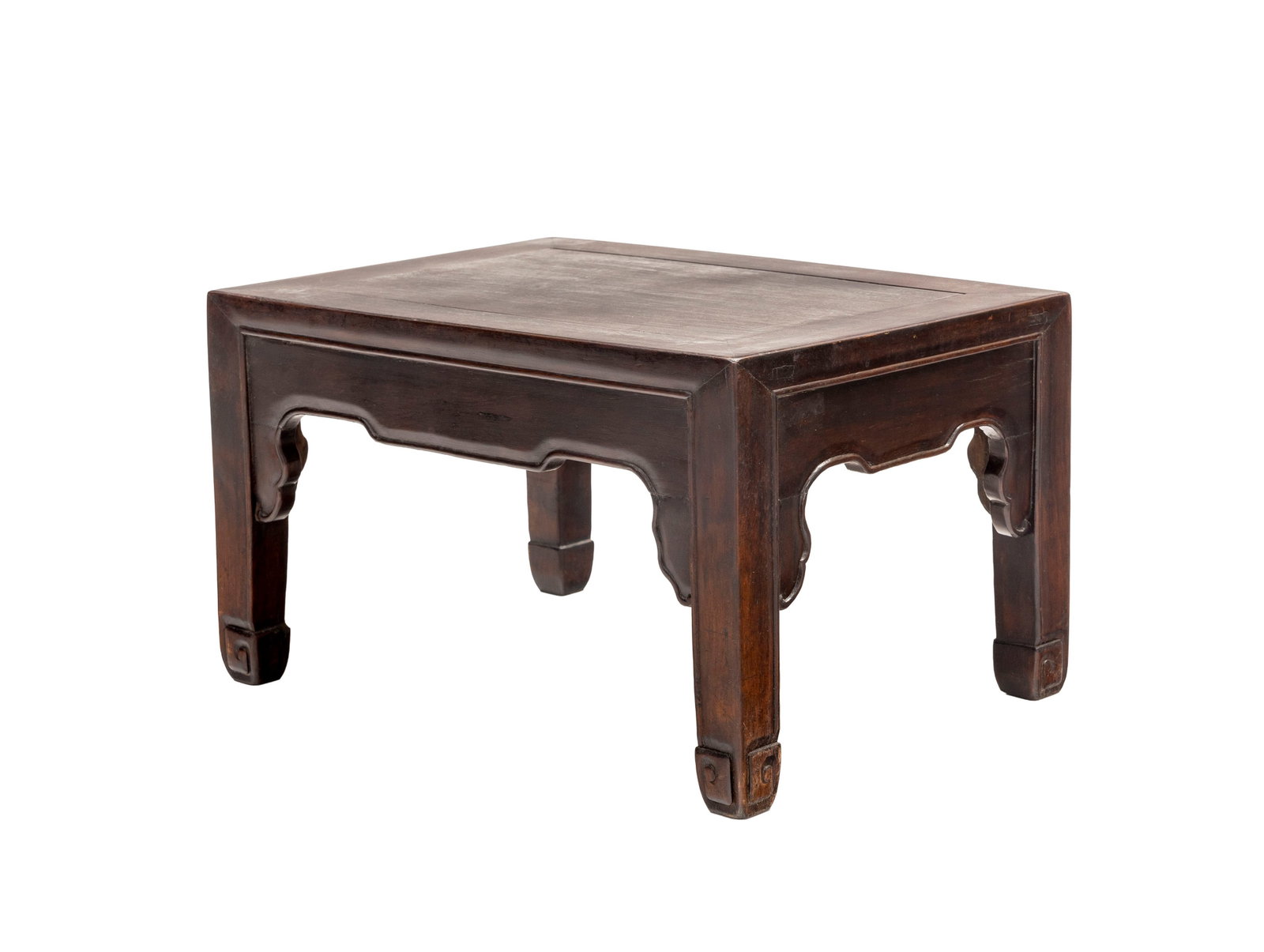 Petite table d'appoint, Chine, dynastie Qing, en zitan, montants droits, ceinture moulurée, 28x - 2
