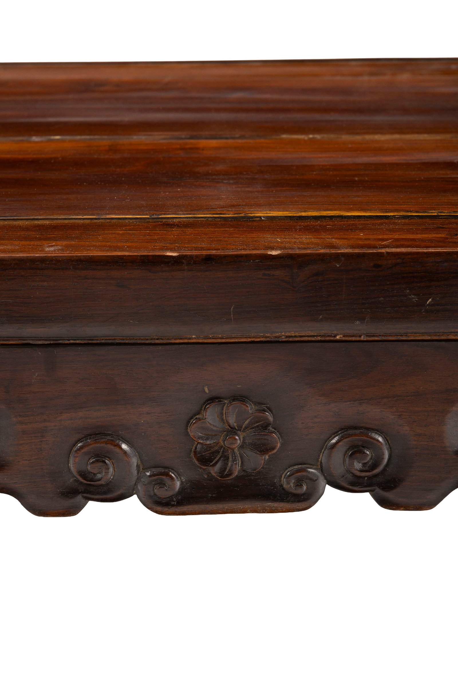 Table basse, Chine, fin dynastie Qing, en hongmu avec incrustations de nacre, ceinture ajourée, - 3