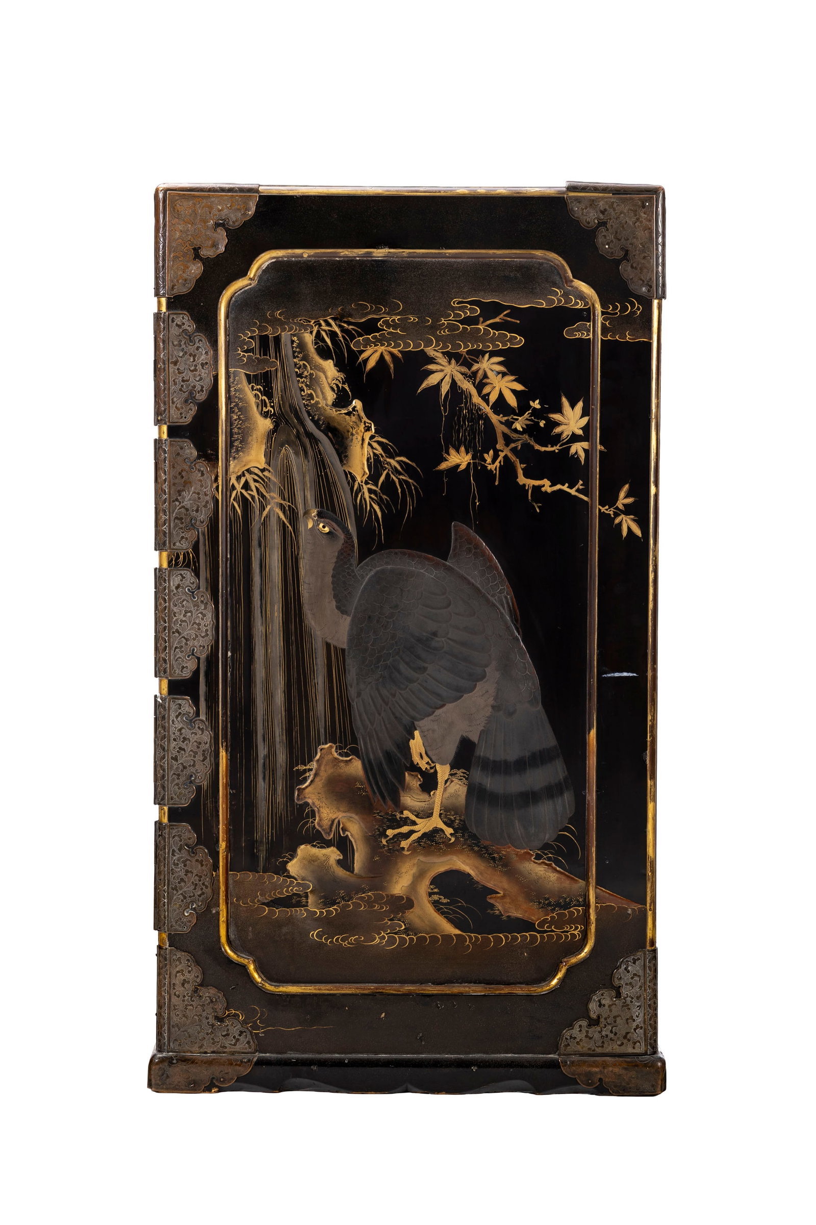 Cabinet, Japon, époque Meiji, en bois laqué noir et ferrures patinées à déc - 12