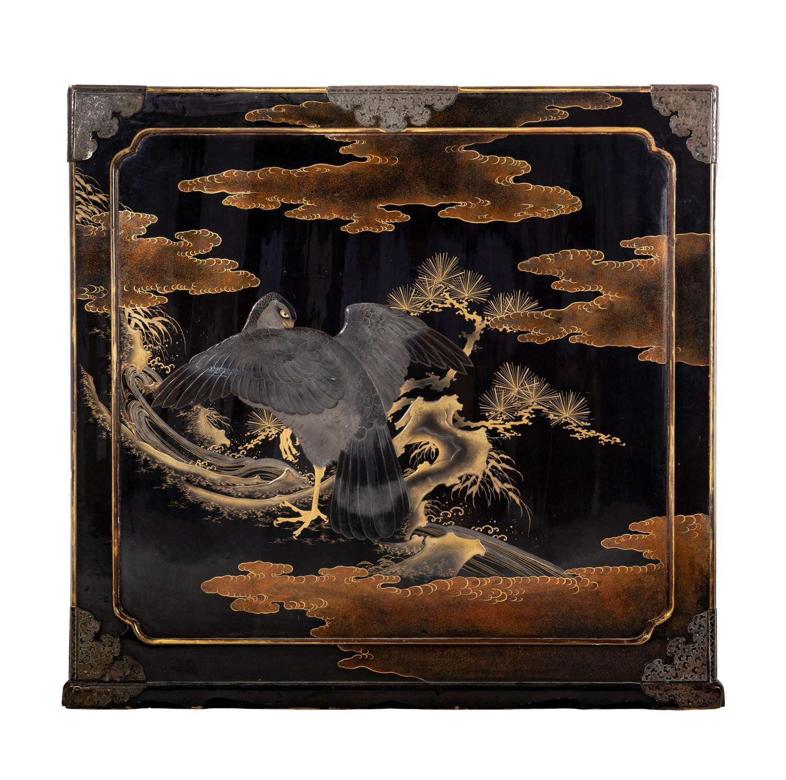 Cabinet, Japon, époque Meiji, en bois laqué noir et ferrures patinées à déc - 13