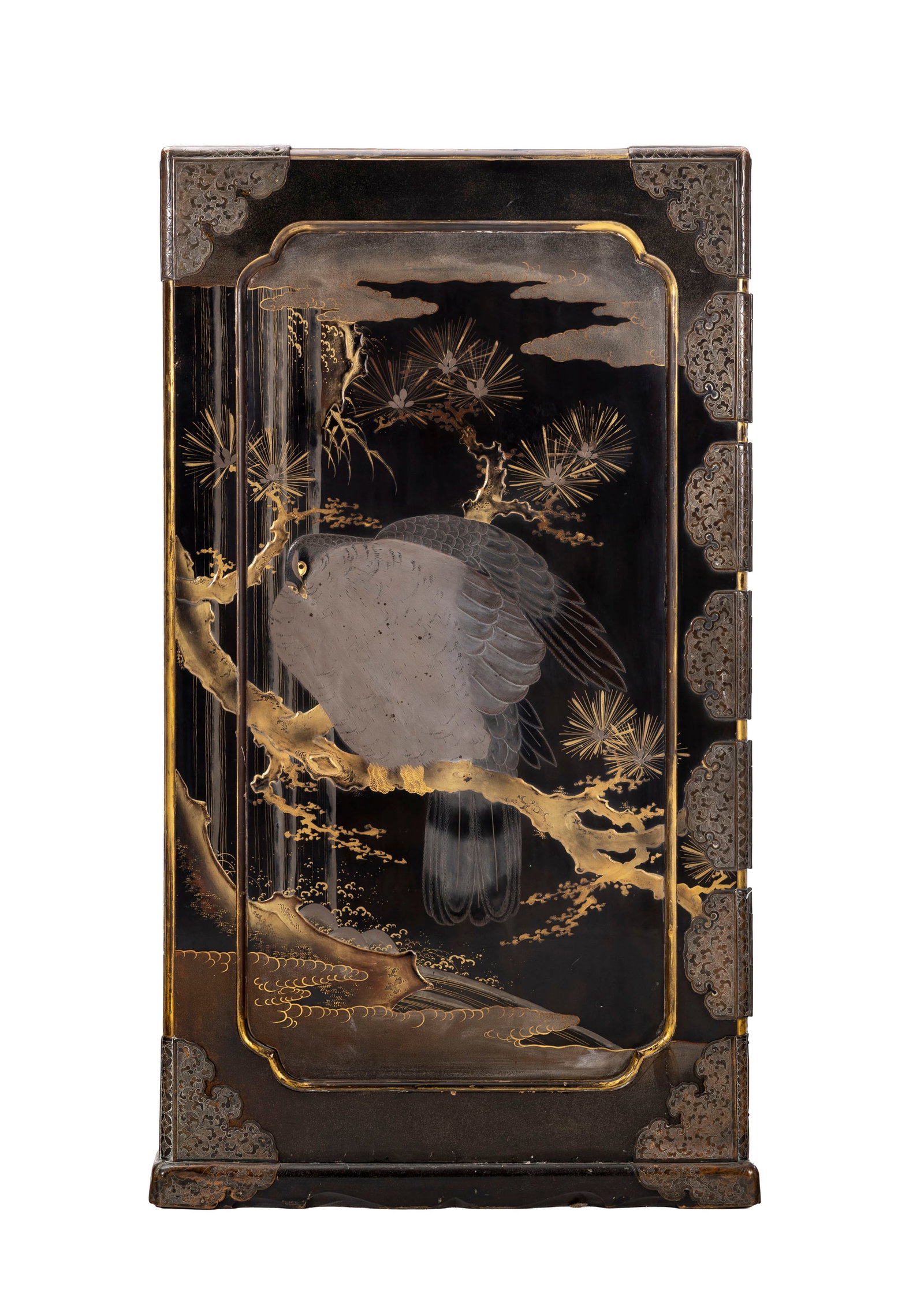 Cabinet, Japon, époque Meiji, en bois laqué noir et ferrures patinées à déc - 14