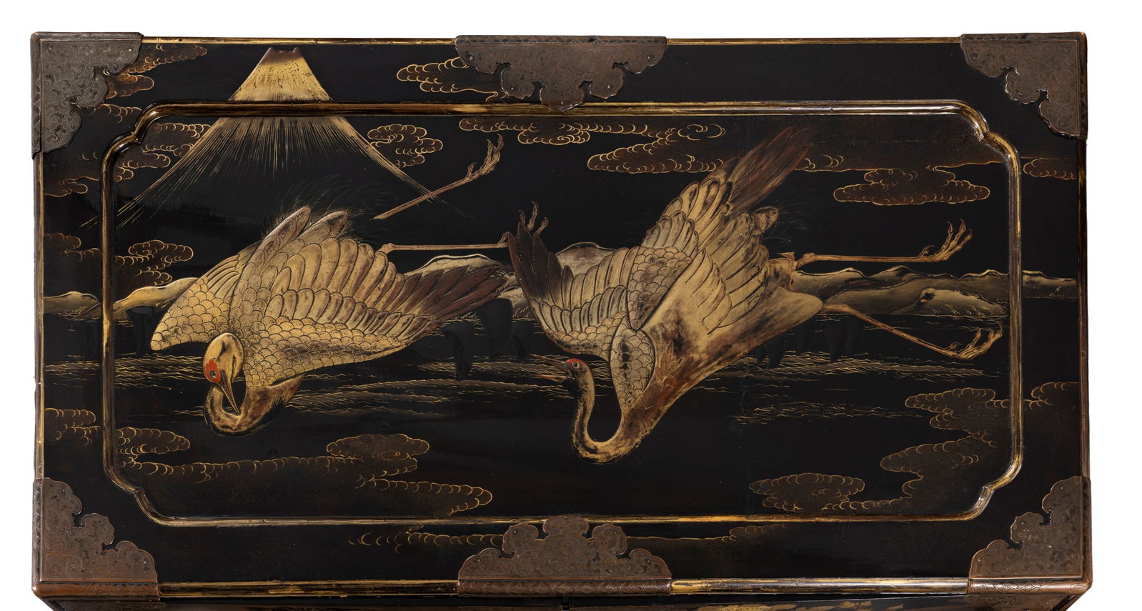 Cabinet, Japon, époque Meiji, en bois laqué noir et ferrures patinées à déc - 15