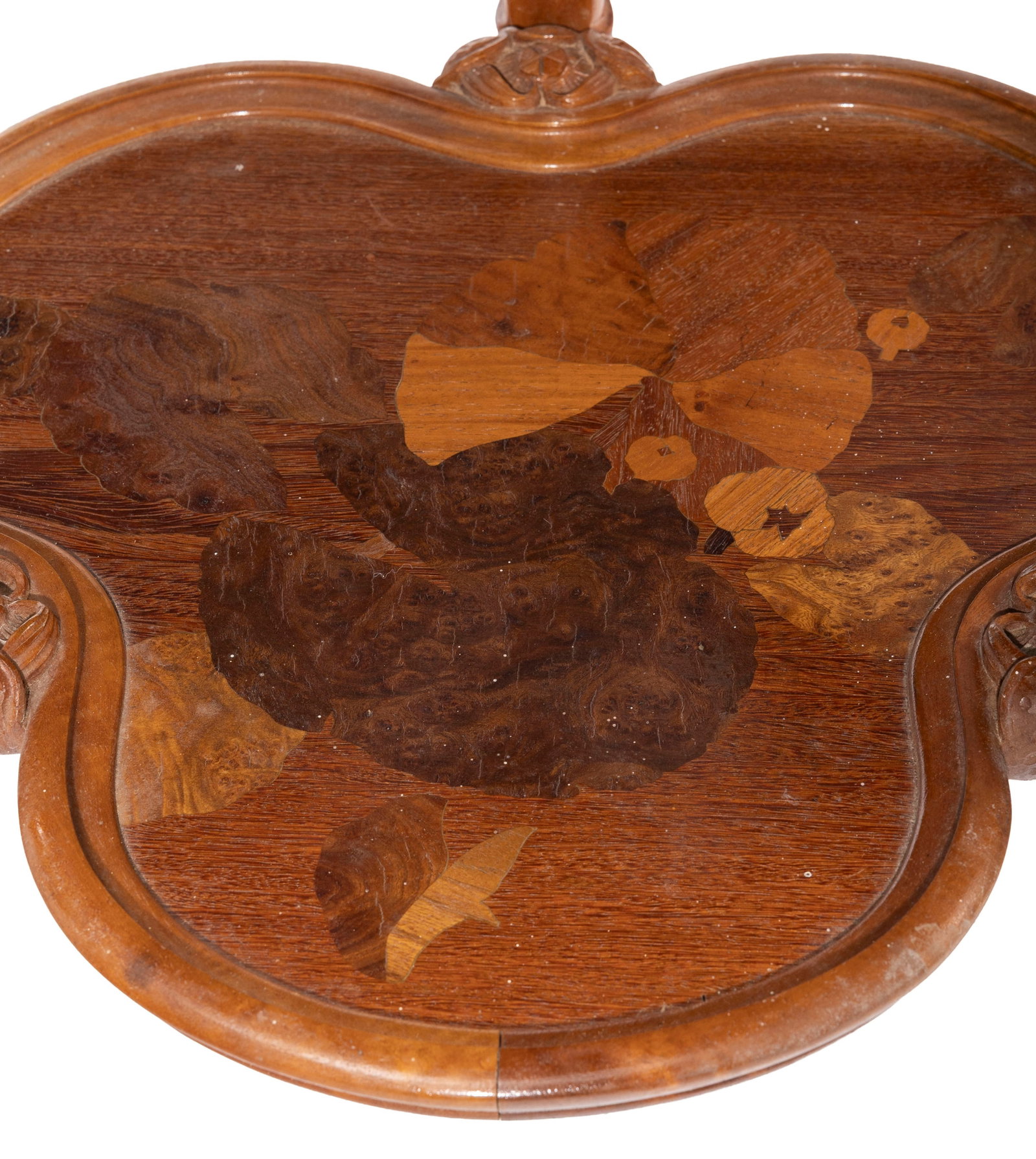 Paire de guéridons Libellules d'époque Art Nouveau signés Gallé, en noyer moulur - 11