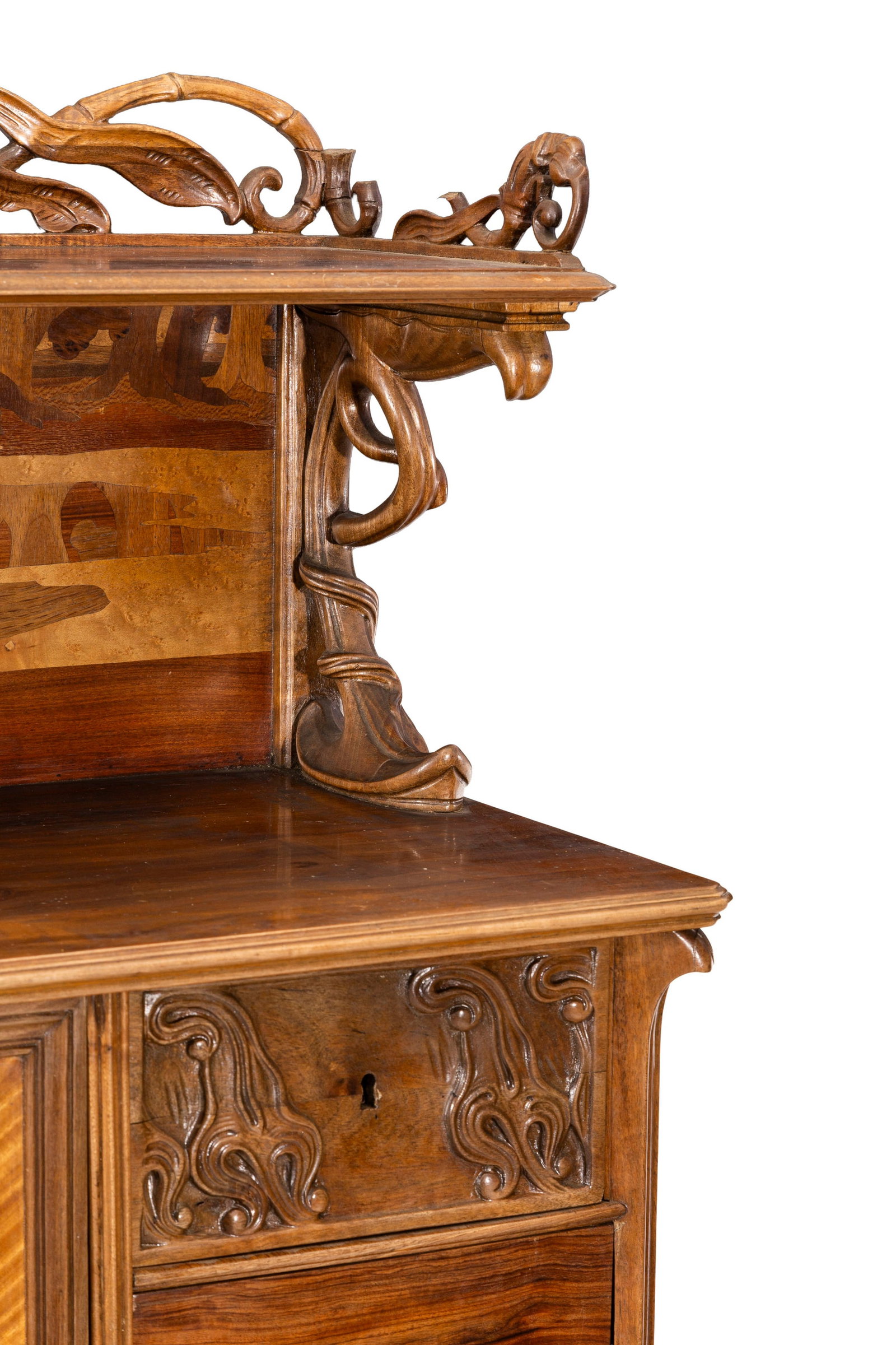 Deux cabinets dits "aux Grenouilles" d'époque Art Nouveau signés E.Gallé, en hêt - 4