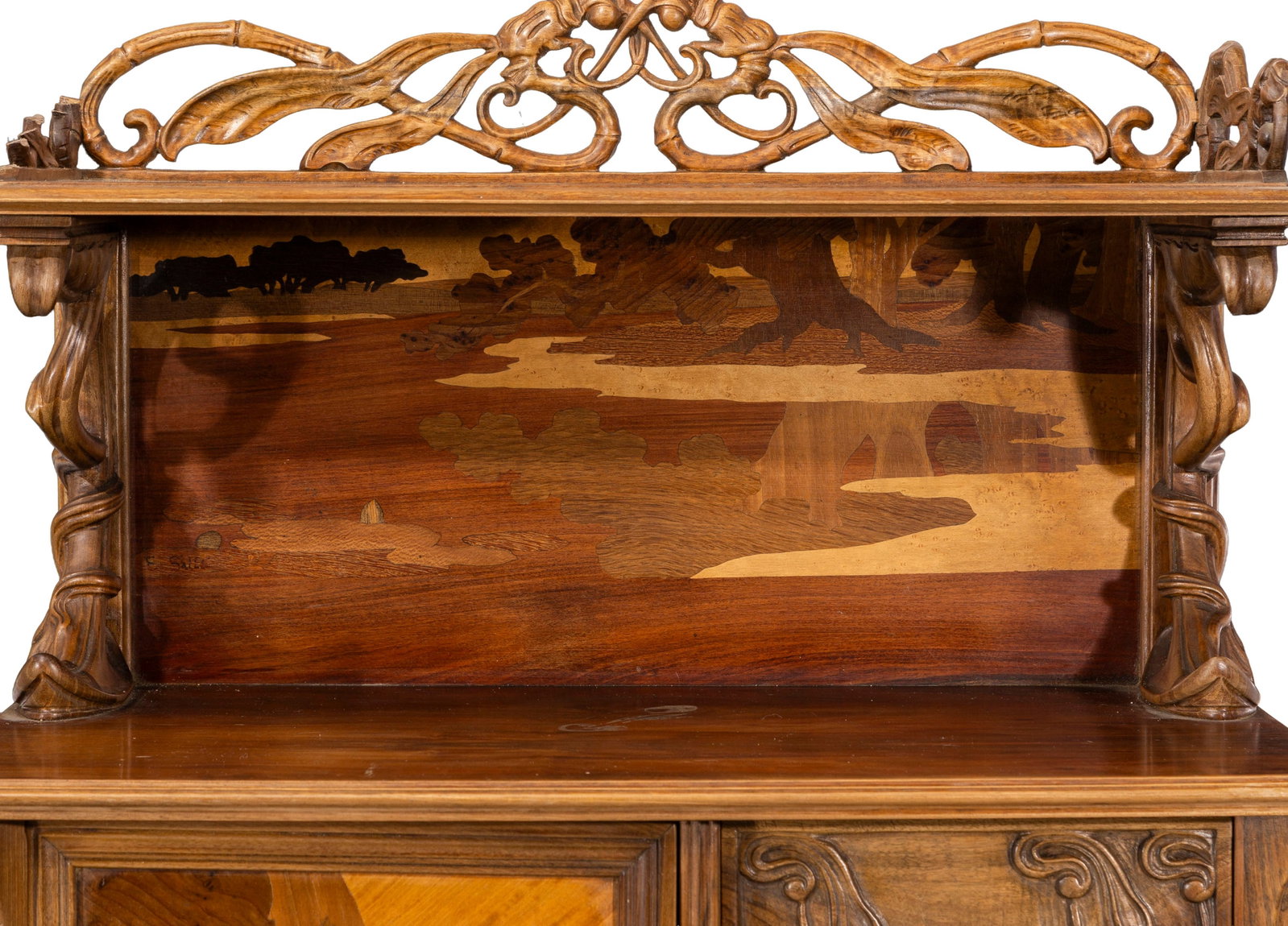 Deux cabinets dits "aux Grenouilles" d'époque Art Nouveau signés E.Gallé, en hêt - 6